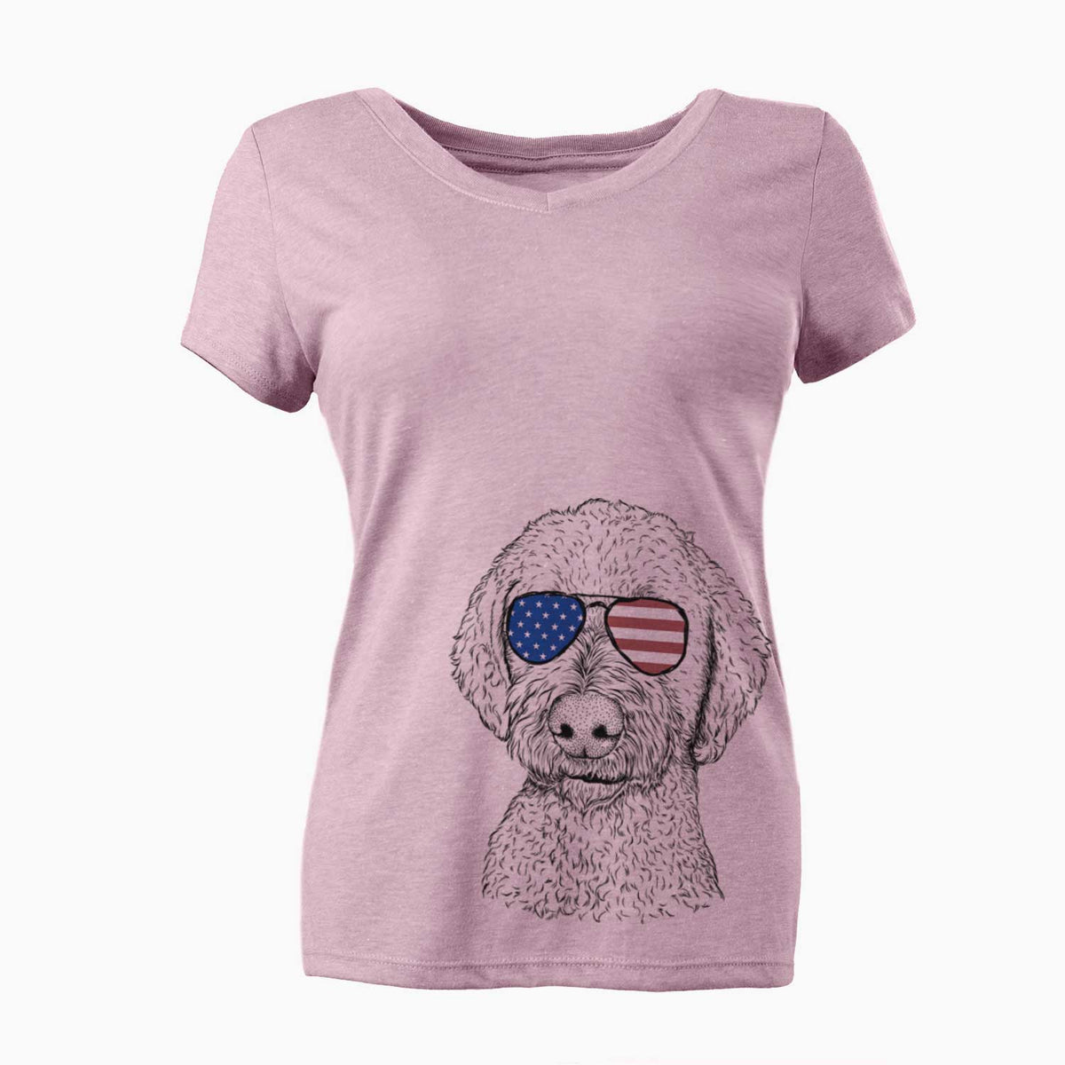 USA Lucy Boo the Goldendoodle - Women's Perfect V-neck Shirt