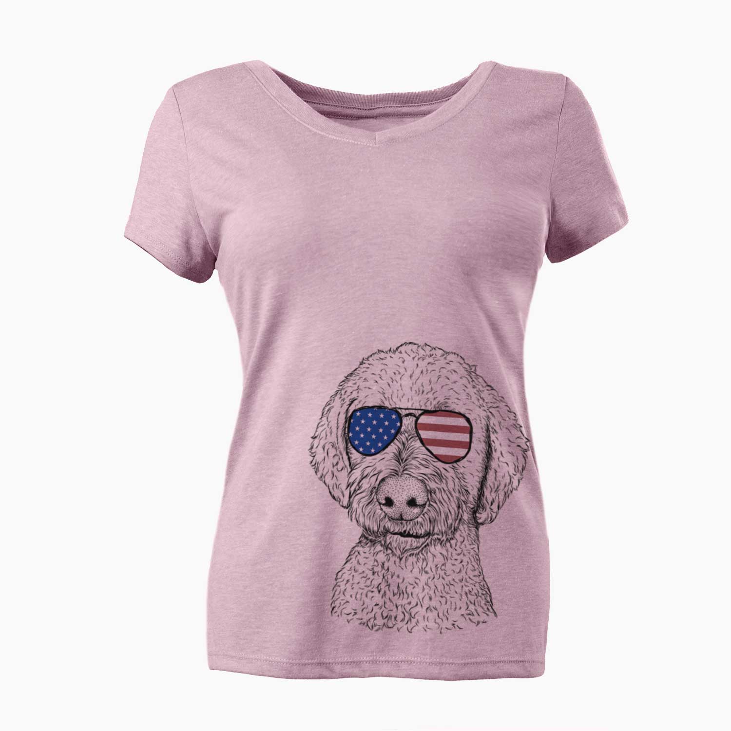 USA Lucy Boo the Goldendoodle - Women's Perfect V-neck Shirt