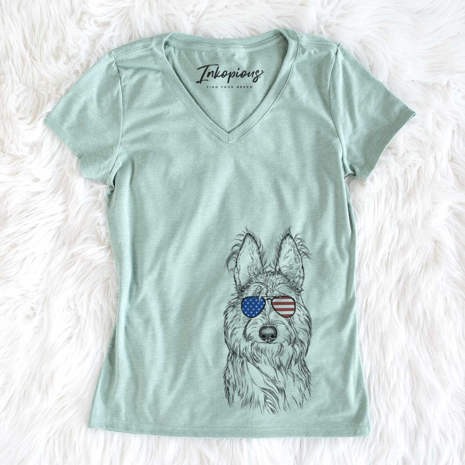 USA Luna the Berger Picard - Women's Perfect V-neck Shirt