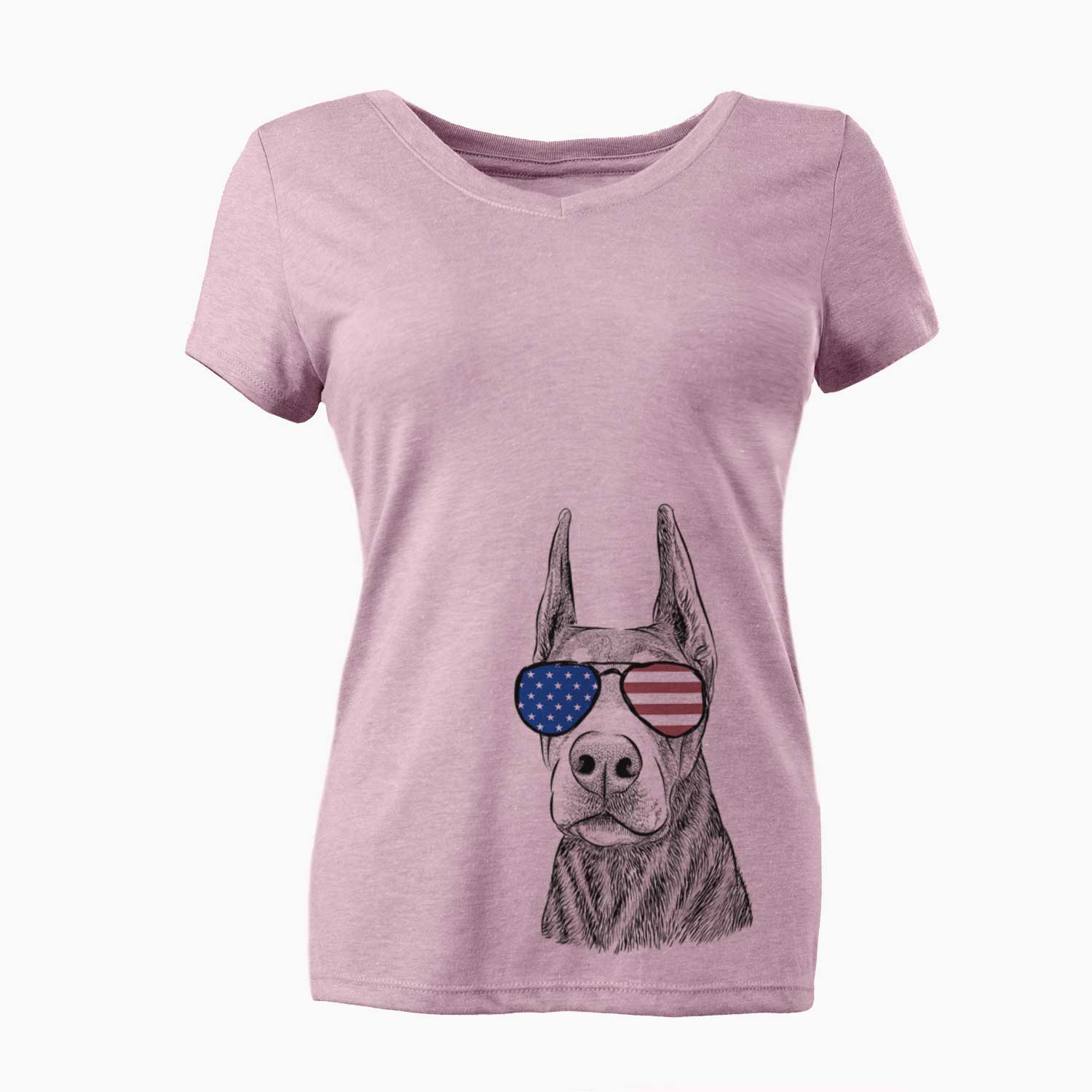 USA Luna the Doberman Pinscher - Women's Perfect V-neck Shirt