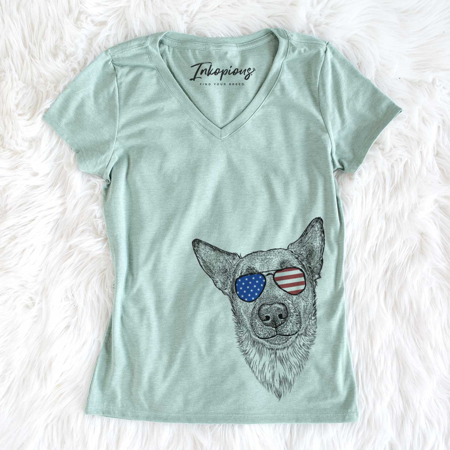 USA Luna the Shepherd Mix - Women's Perfect V-neck Shirt