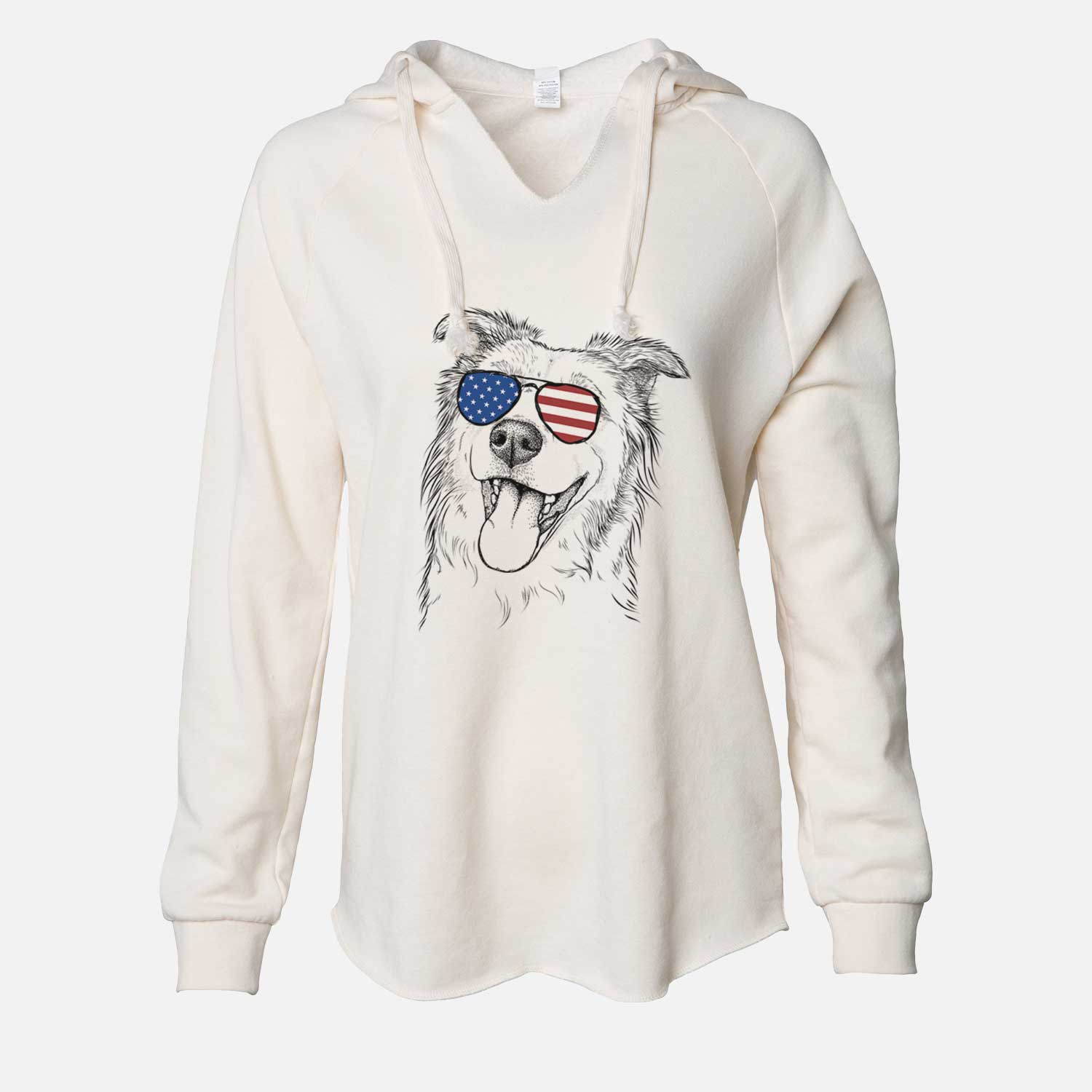 USA Macaroni the Border Collie - Cali Wave Hooded Sweatshirt