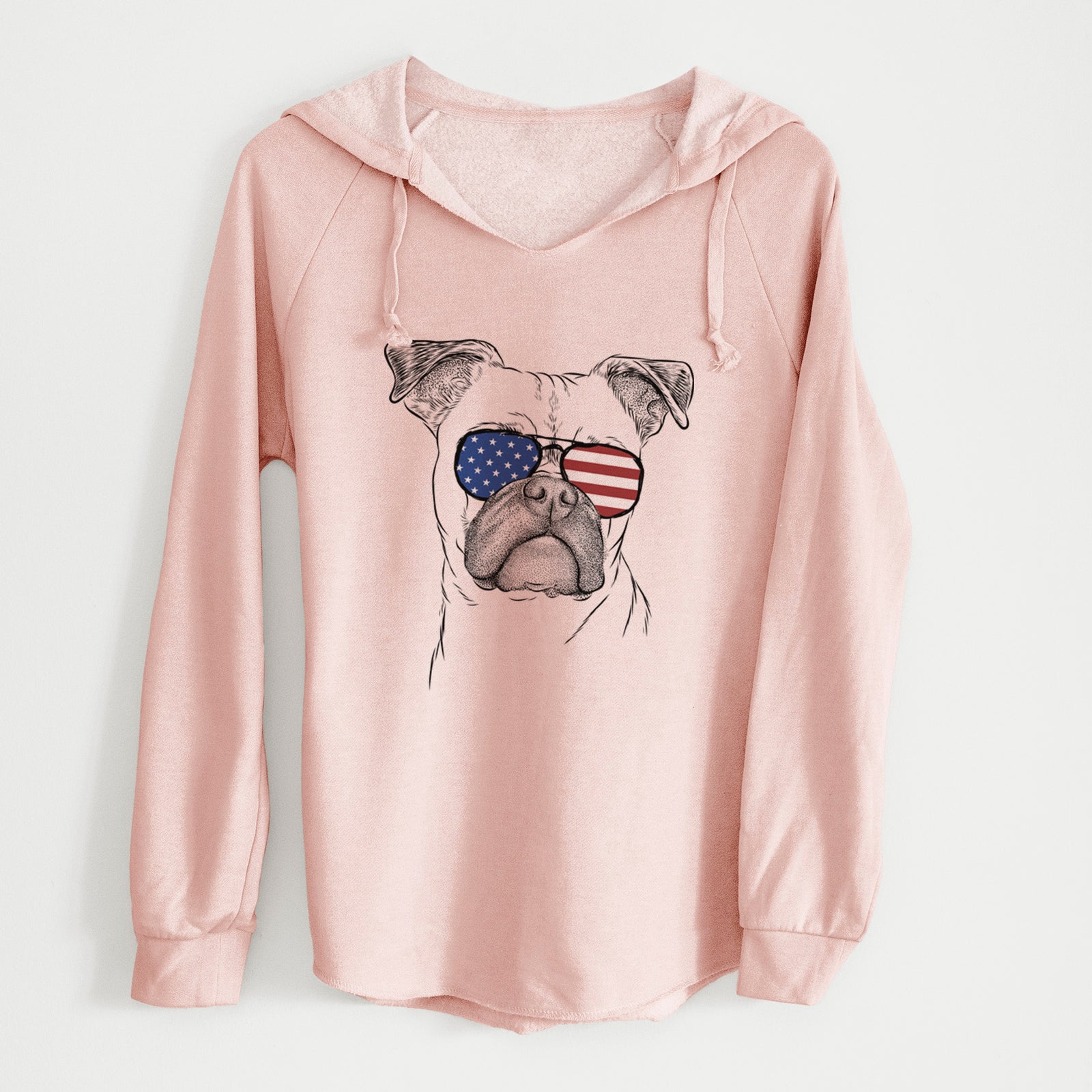 USA Mack the Bugg (Boston Terrier/Pug) - Cali Wave Hooded Sweatshirt