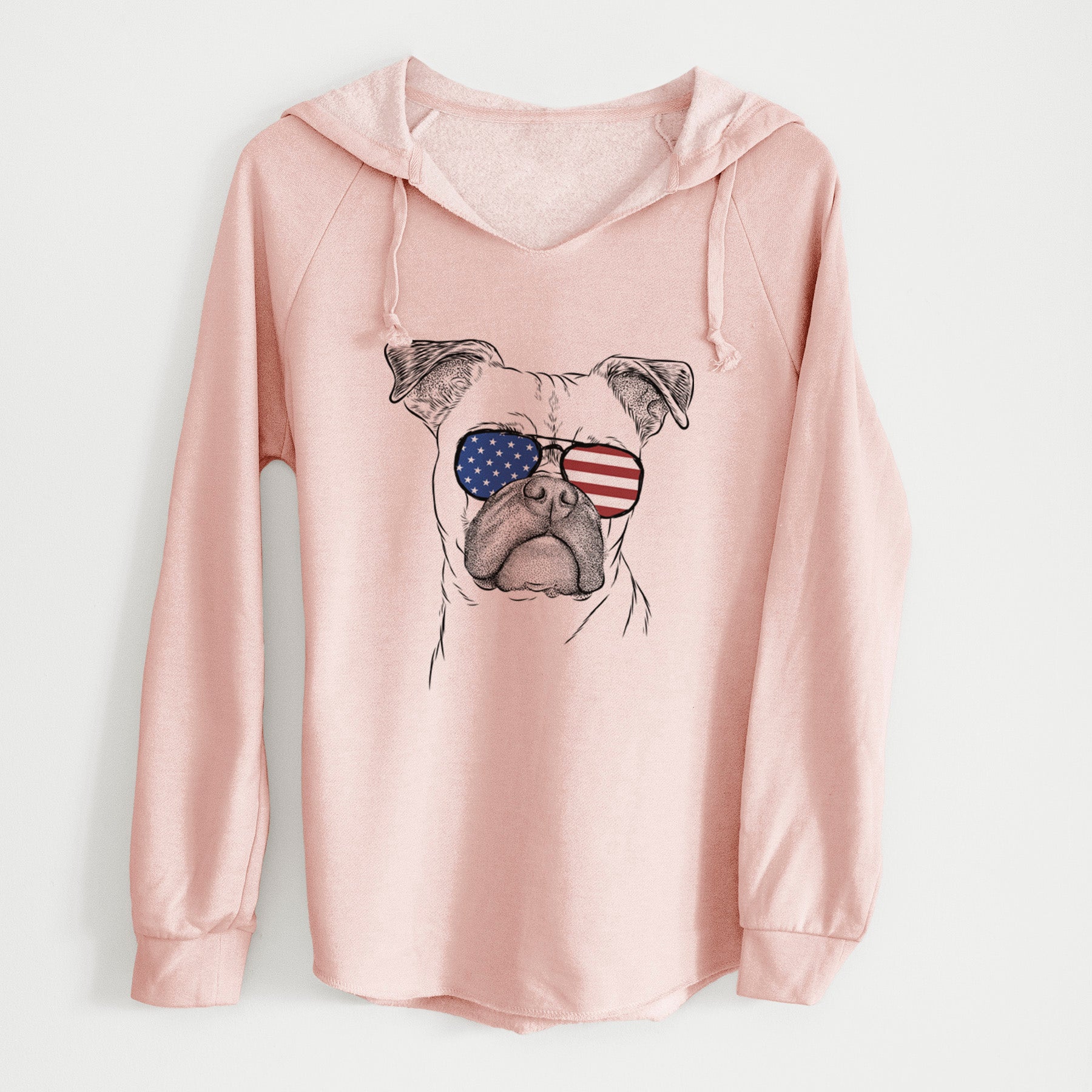 USA Mack the Bugg (Boston Terrier/Pug) - Cali Wave Hooded Sweatshirt