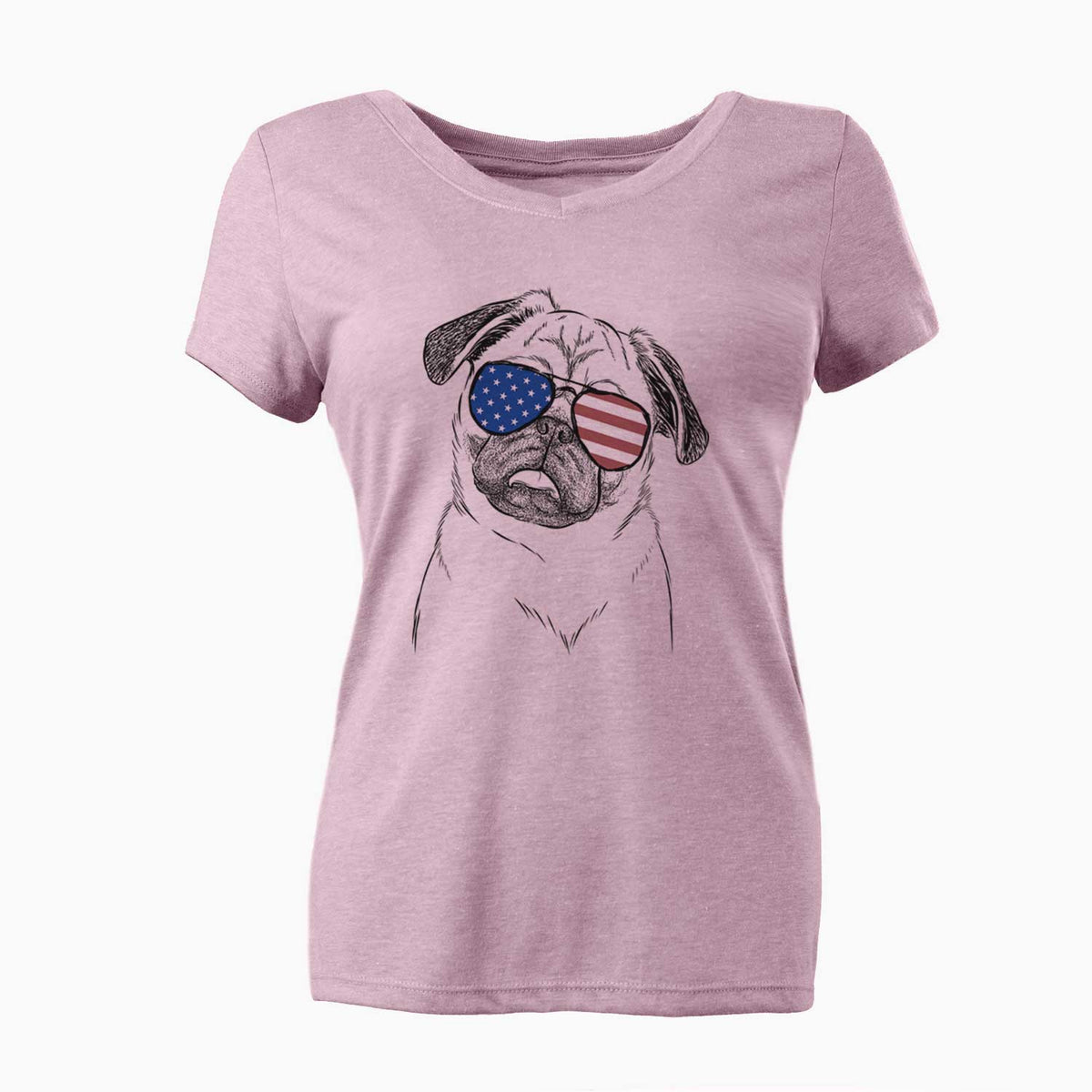 USA Macy the Pug - Women's Perfect V-neck Shirt