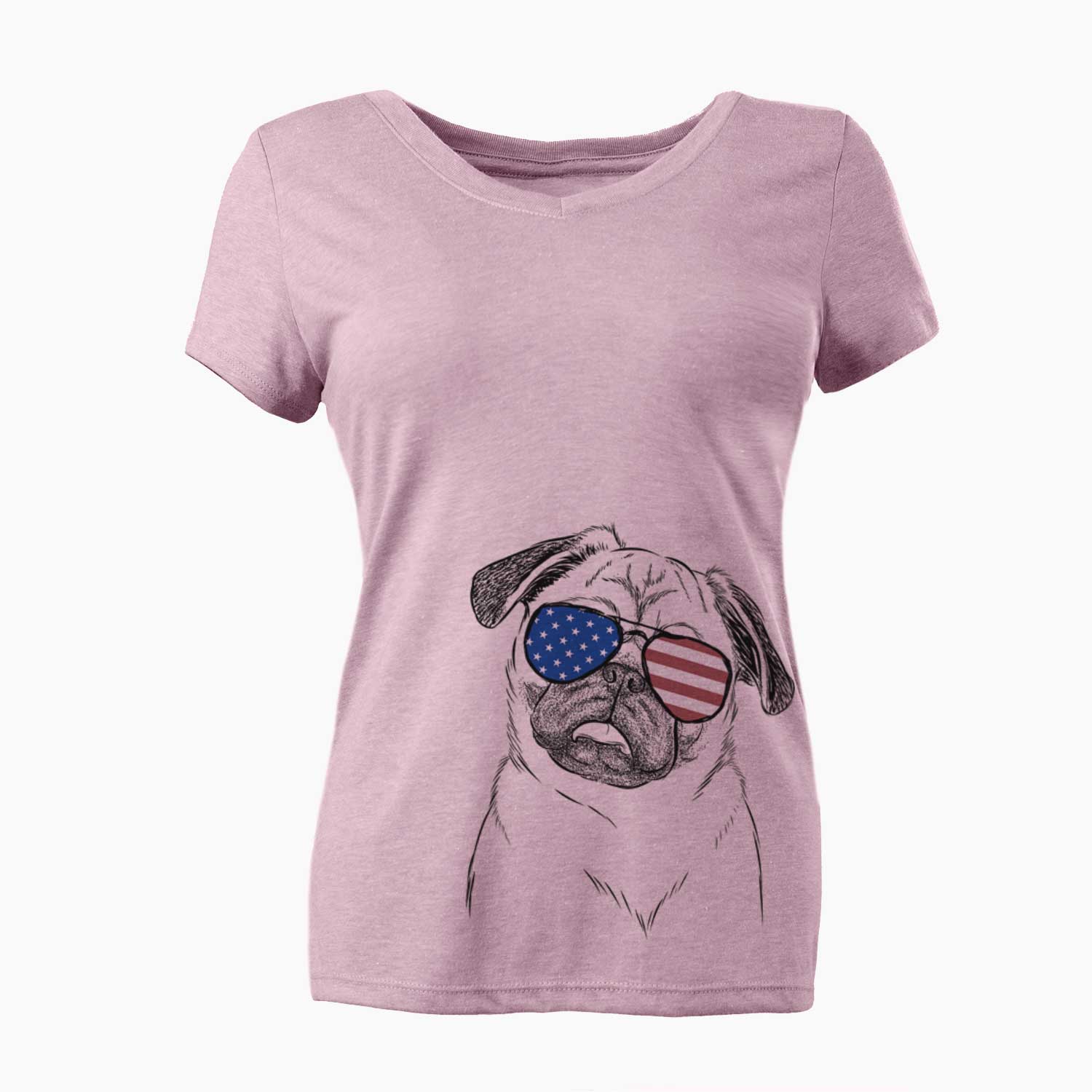 USA Macy the Pug - Women's Perfect V-neck Shirt