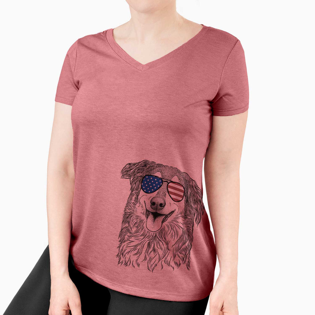 USA Maddie the English Shepherd - Women's Perfect V-neck Shirt