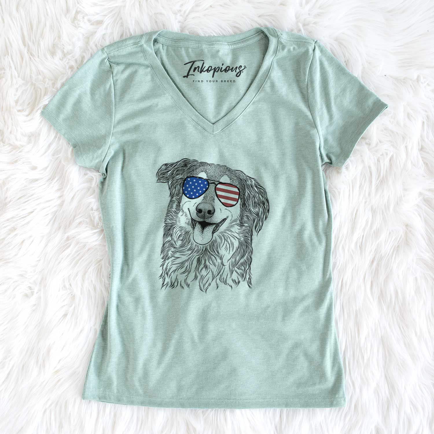 USA Maddie the English Shepherd - Women's Perfect V-neck Shirt