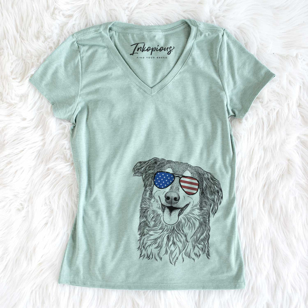 USA Maddie the English Shepherd - Women's Perfect V-neck Shirt