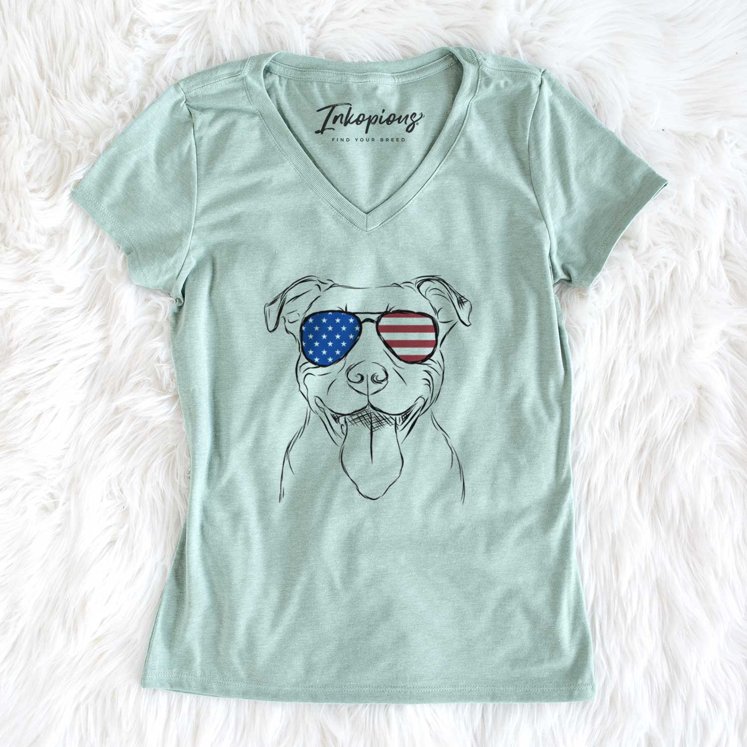 USA Major the Pitbull - Women's Perfect V-neck Shirt