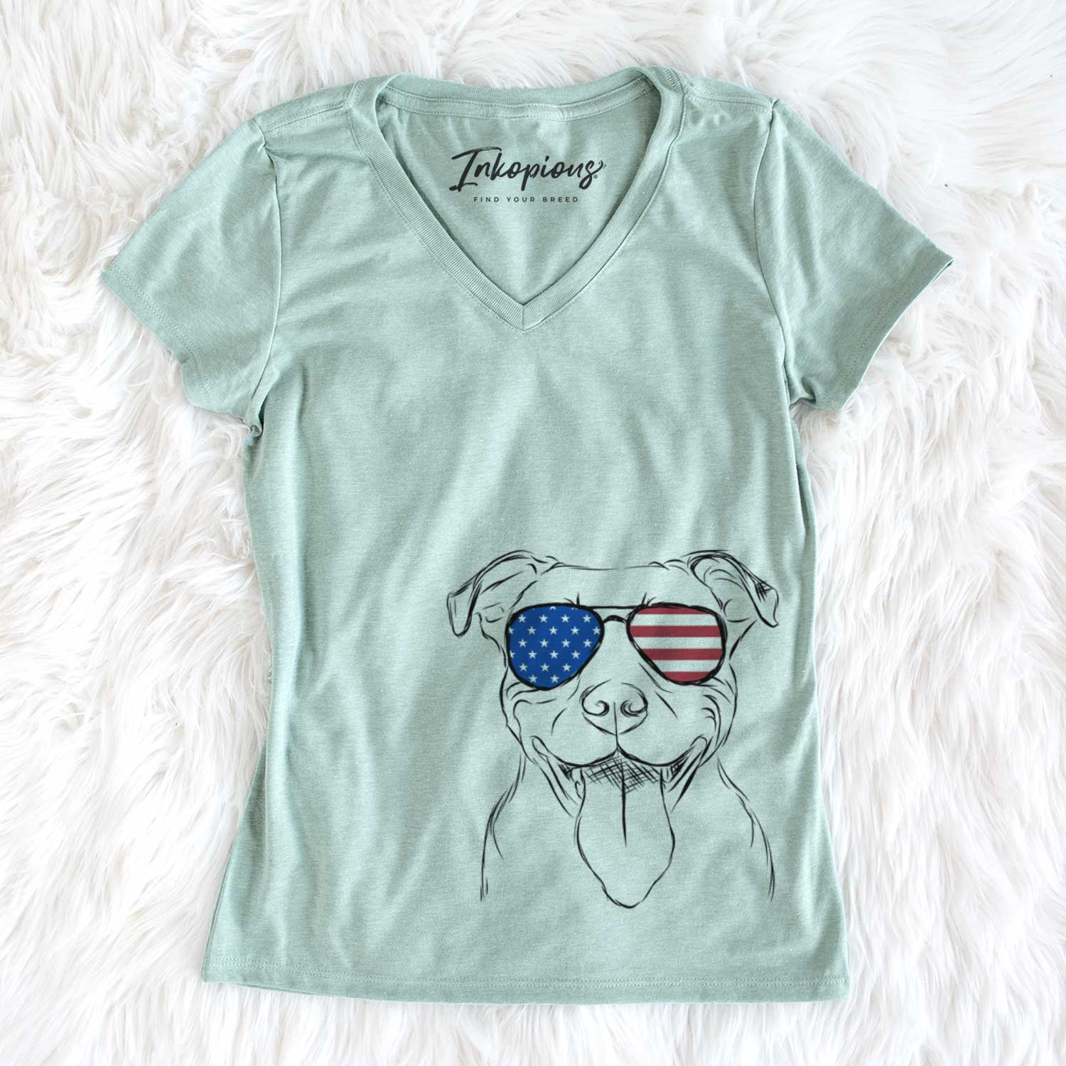 USA Major the Pitbull - Women's Perfect V-neck Shirt