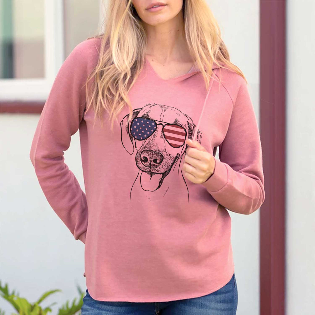 USA Malia the American Foxhound Mix - Cali Wave Hooded Sweatshirt