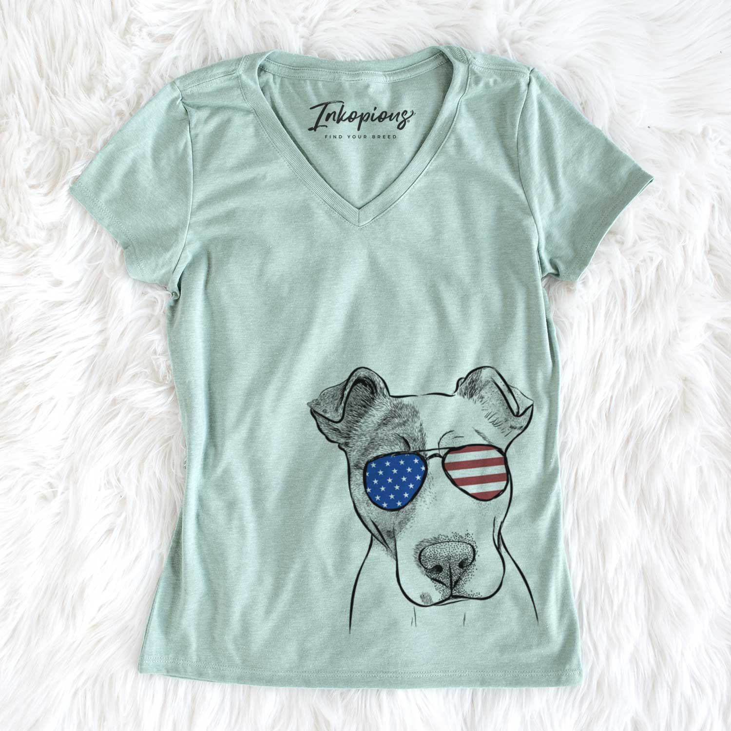 USA Manchi the Pitbull Mix - Women's Perfect V-neck Shirt