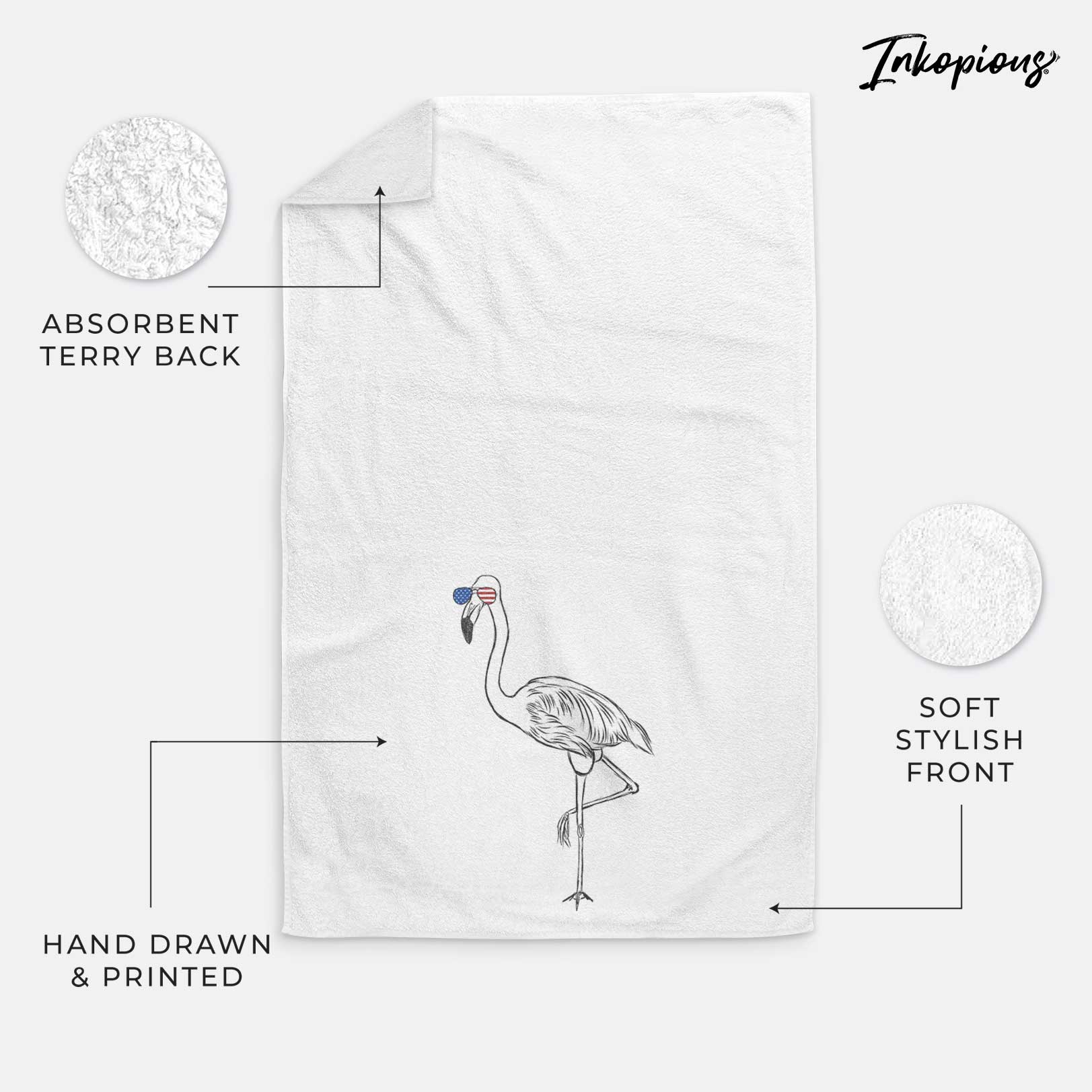 Mango the Flamingo Decorative Hand Towel