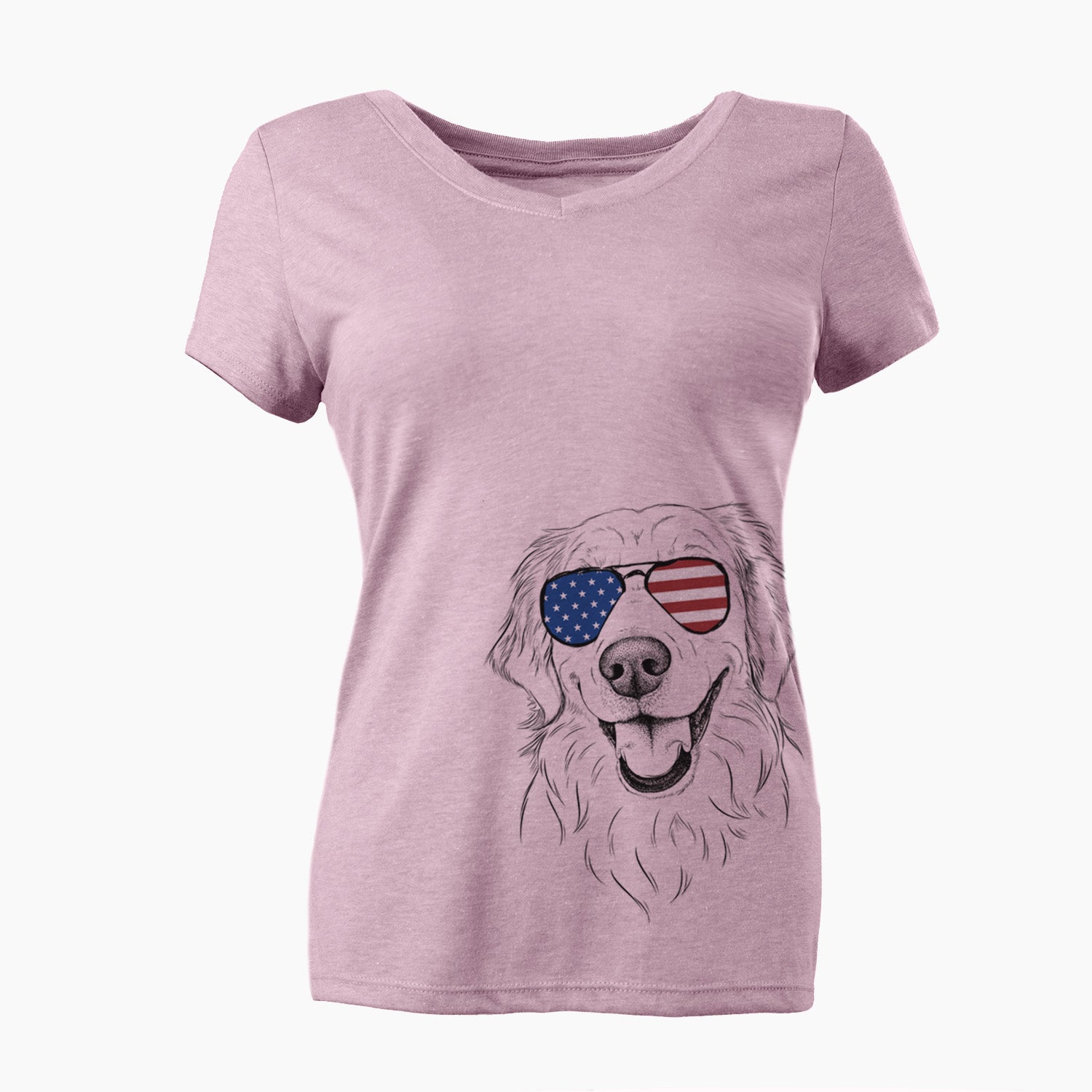 USA Maple the Golden Retriever - Women's Perfect V-neck Shirt