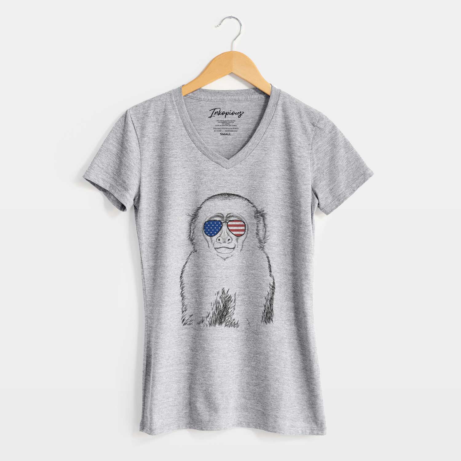 USA Marcel the Capuchin Monkey - Women's Perfect V-neck Shirt