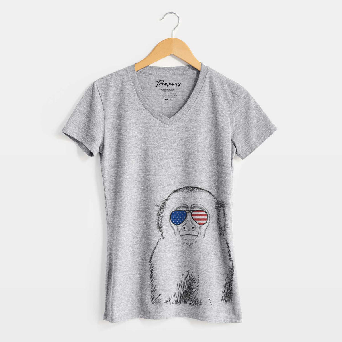 USA Marcel the Capuchin Monkey - Women's Perfect V-neck Shirt