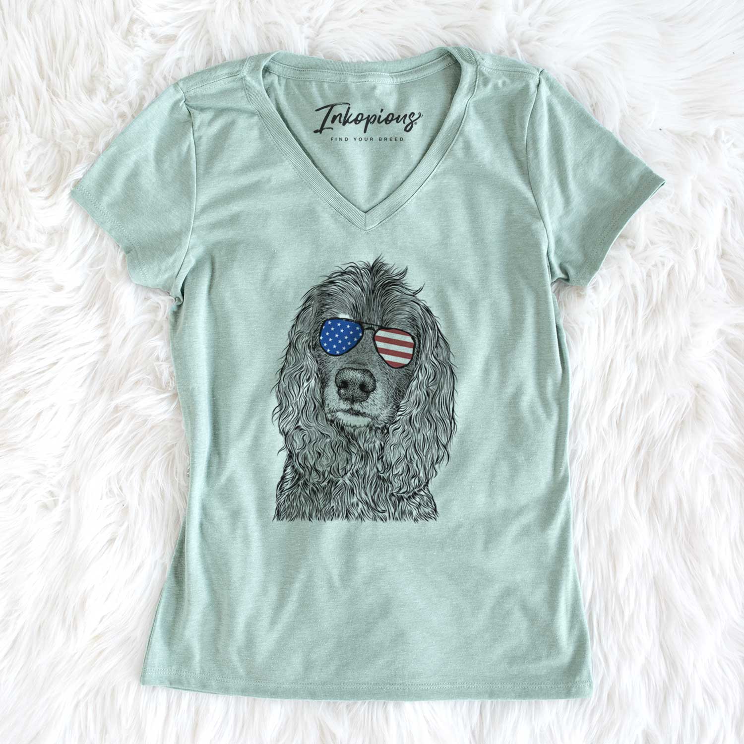 USA Marley Boy the American Cocker Spaniel - Women's Perfect V-neck Shirt