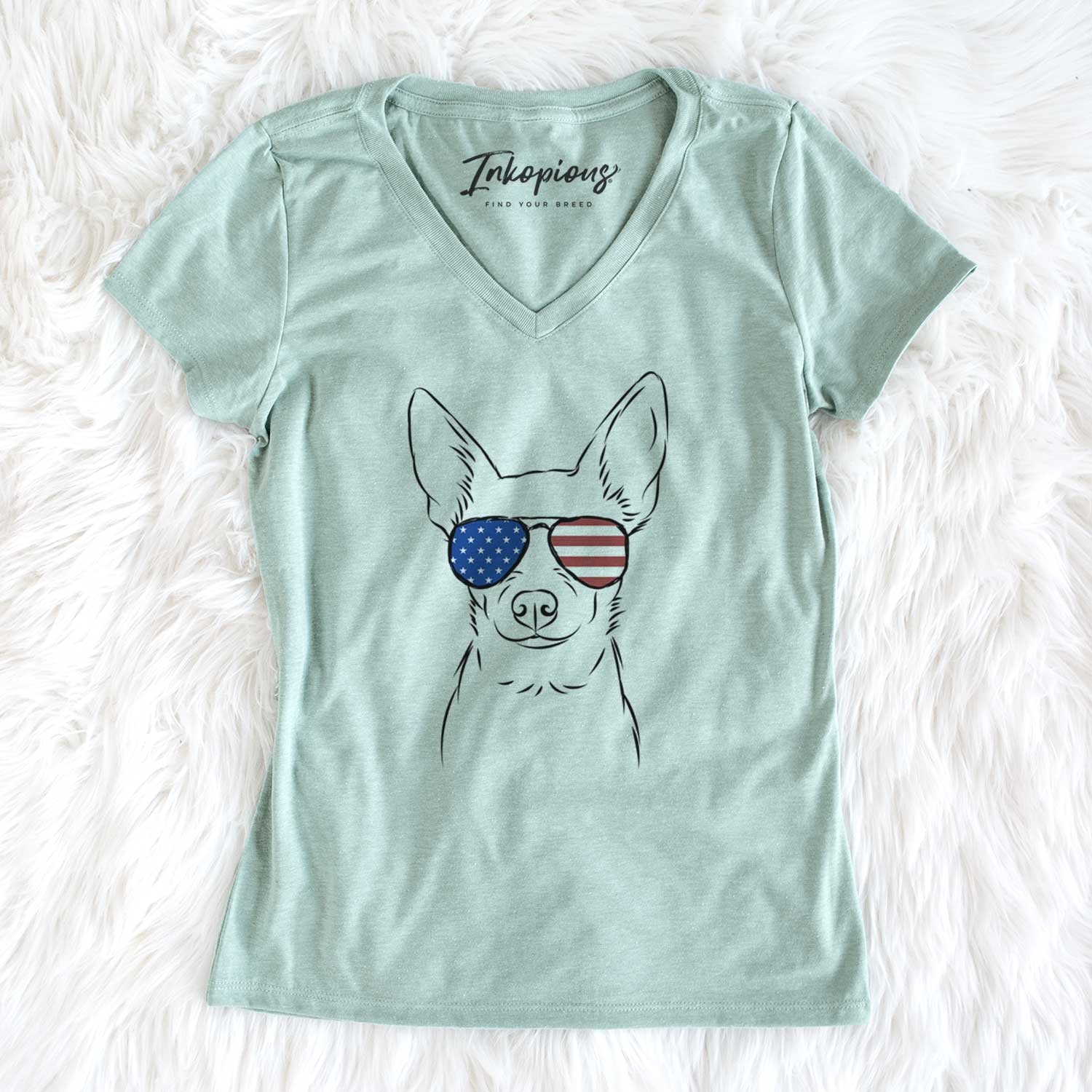 USA Martini the Chihuahua - Women's Perfect V-neck Shirt