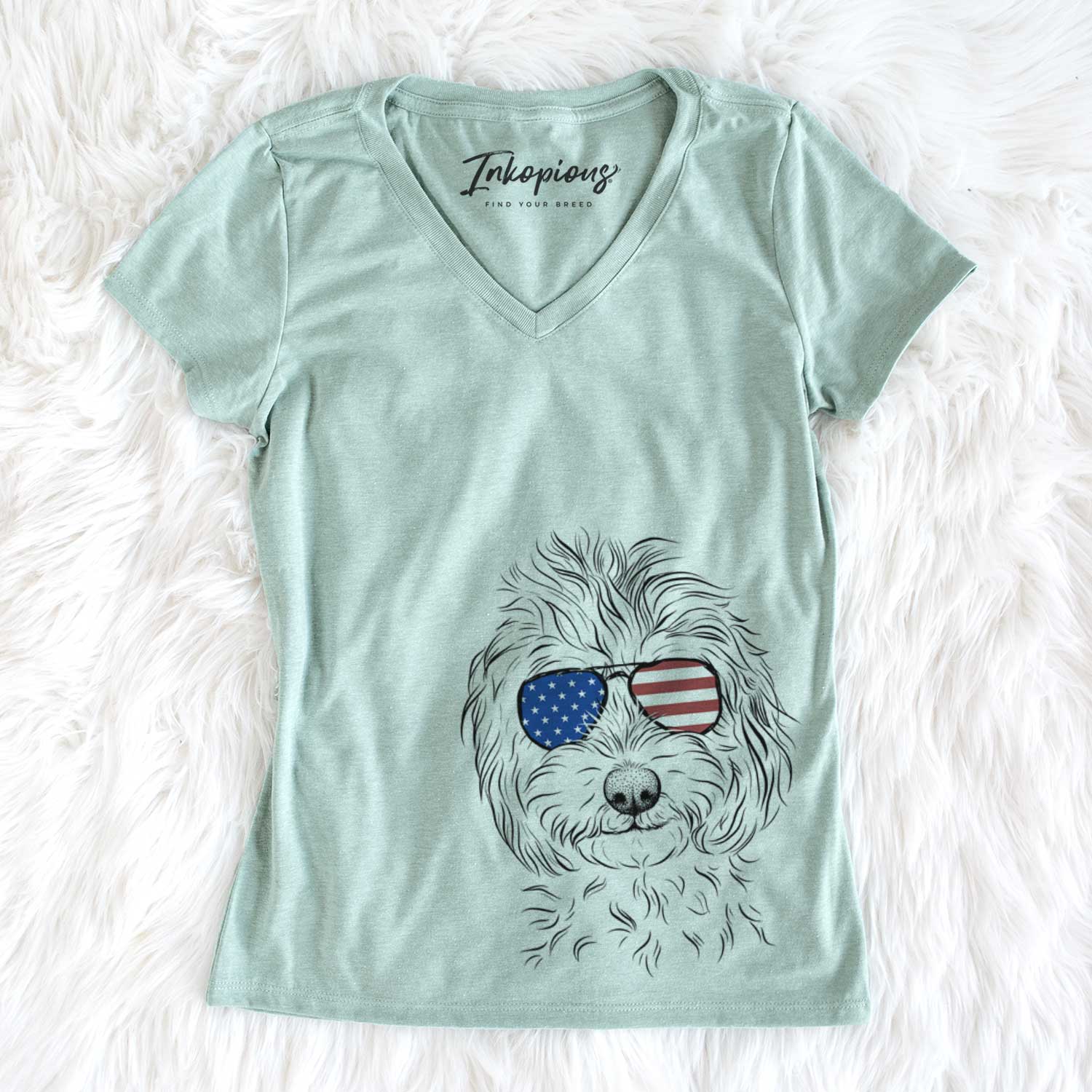 USA Mason the Cavapoo - Women's Perfect V-neck Shirt