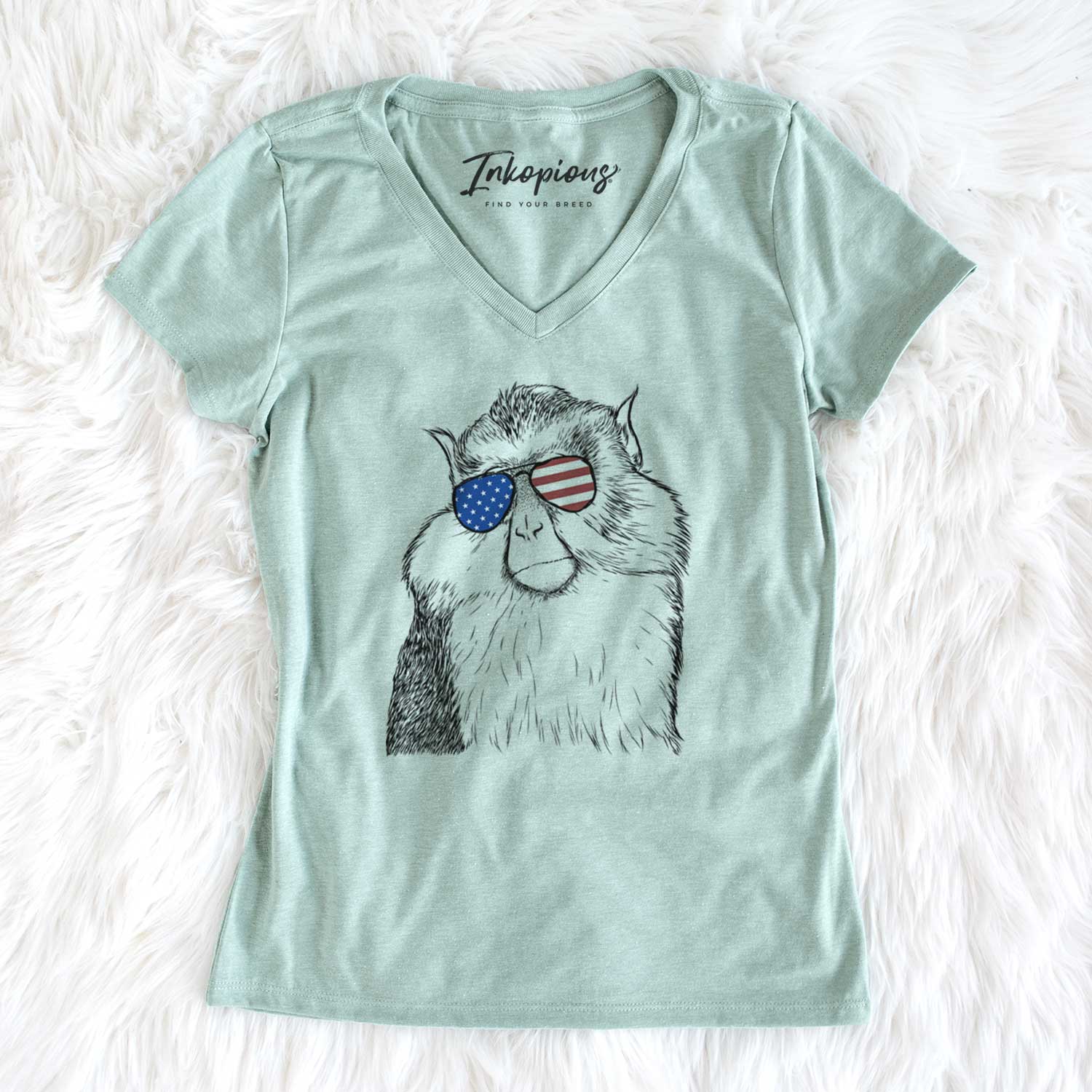 USA Matata the Mona Monkey - Women's Perfect V-neck Shirt