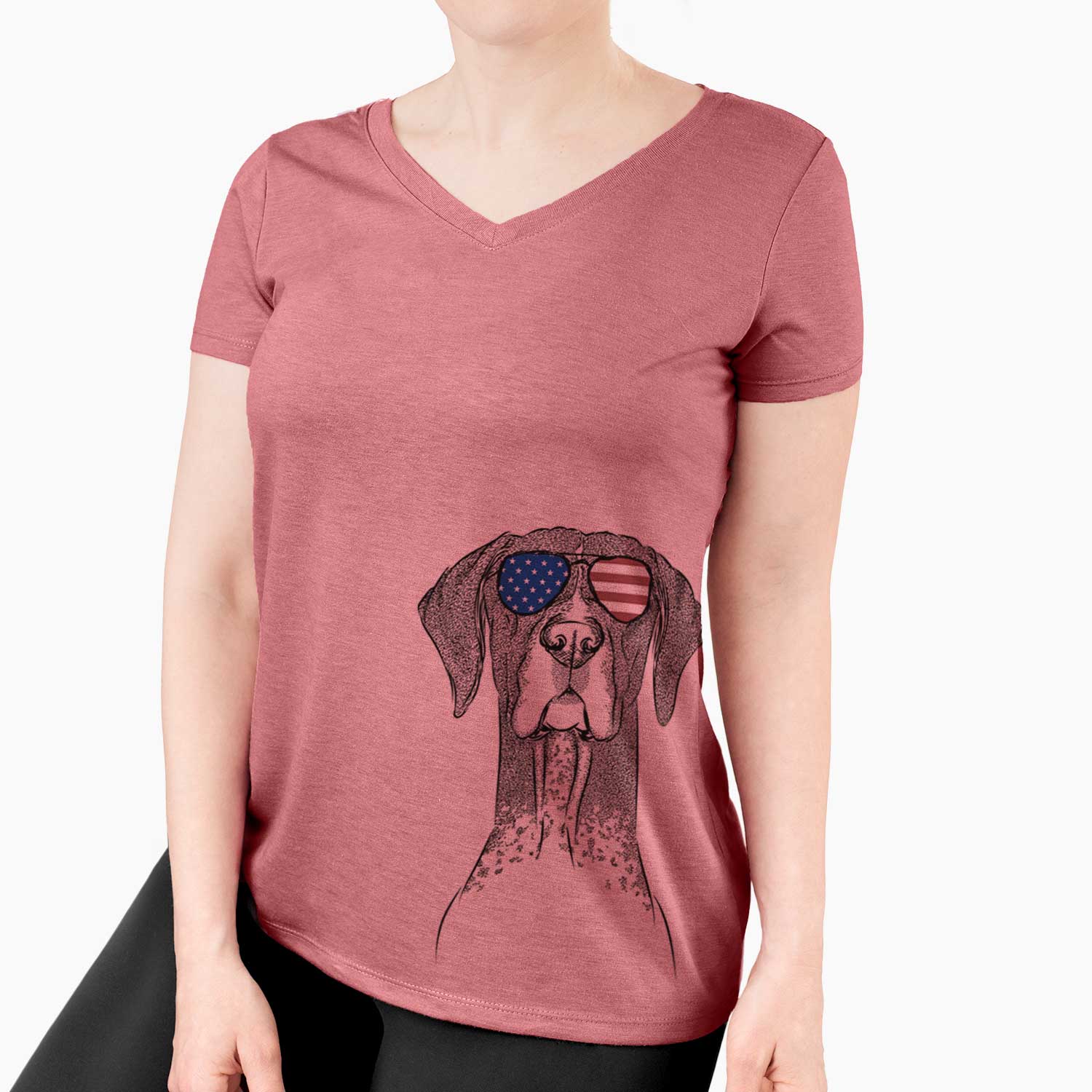 USA Mattis the German Shorthaired Pointer - Women's Perfect V-neck Shirt