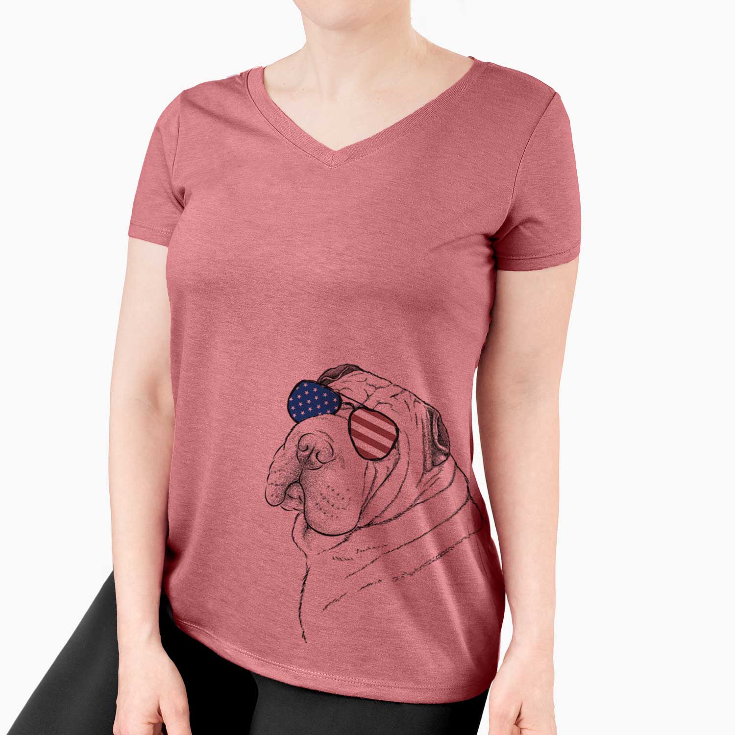 USA Maximus the Shar Pei - Women's Perfect V-neck Shirt