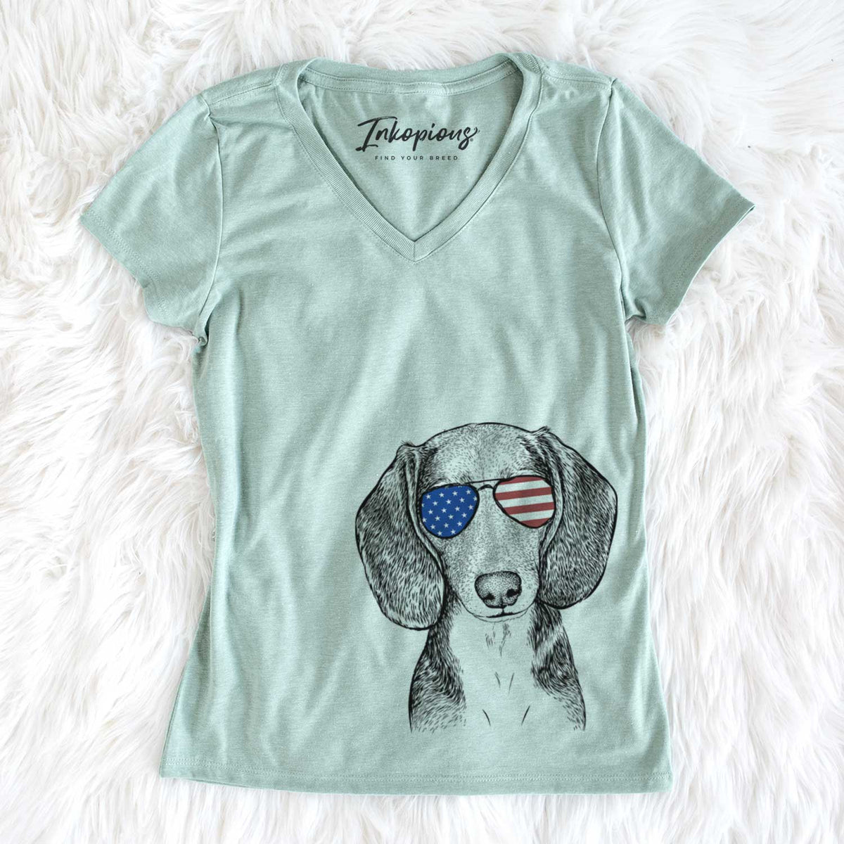 USA Mayor Andy the Beagle - Women's Perfect V-neck Shirt