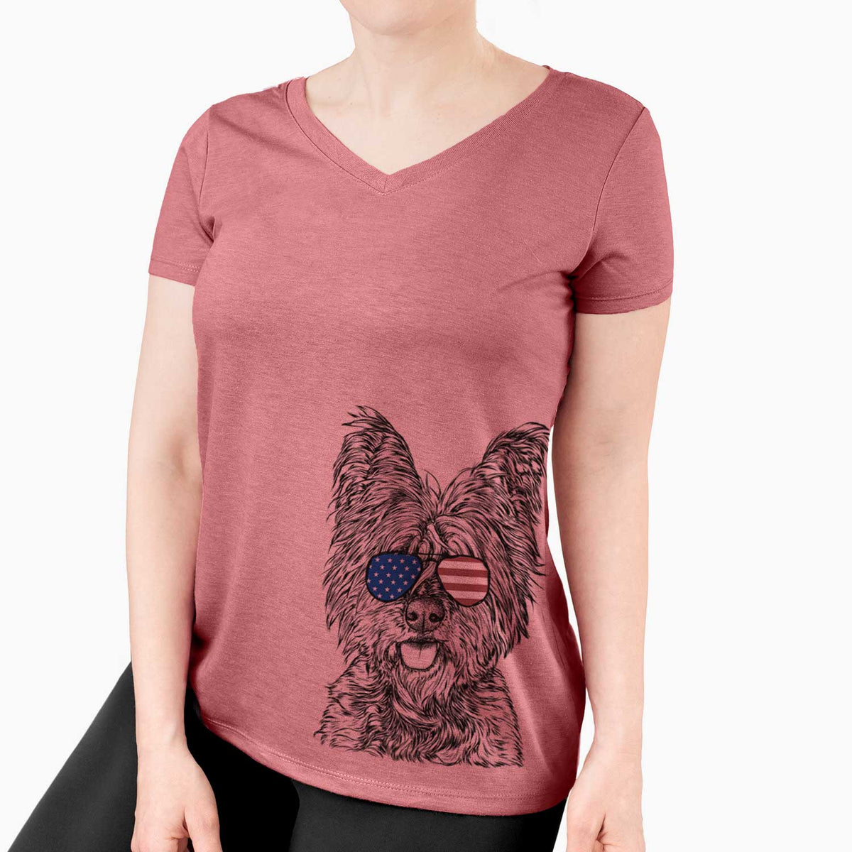 USA McDuff the Cairn Terrier - Women's Perfect V-neck Shirt