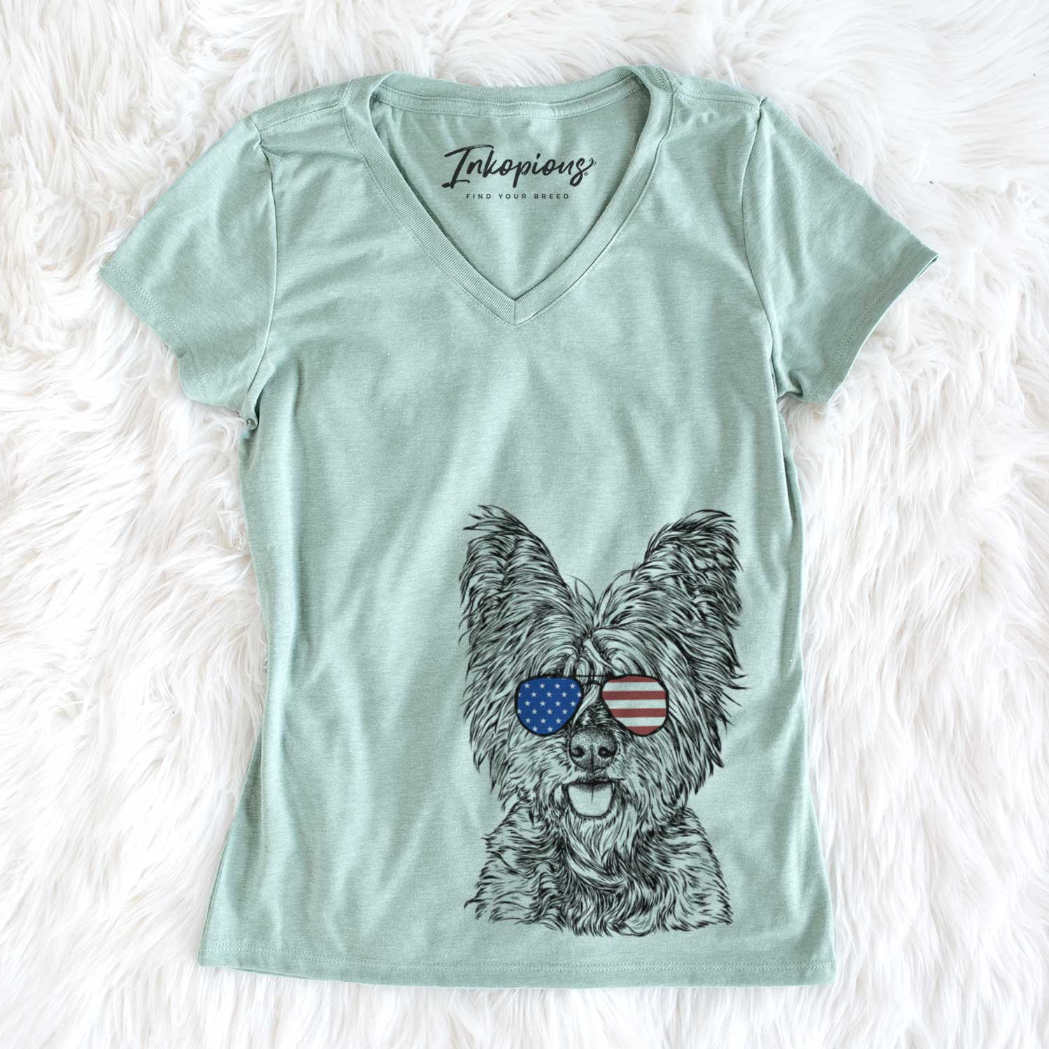 USA McDuff the Cairn Terrier - Women's Perfect V-neck Shirt