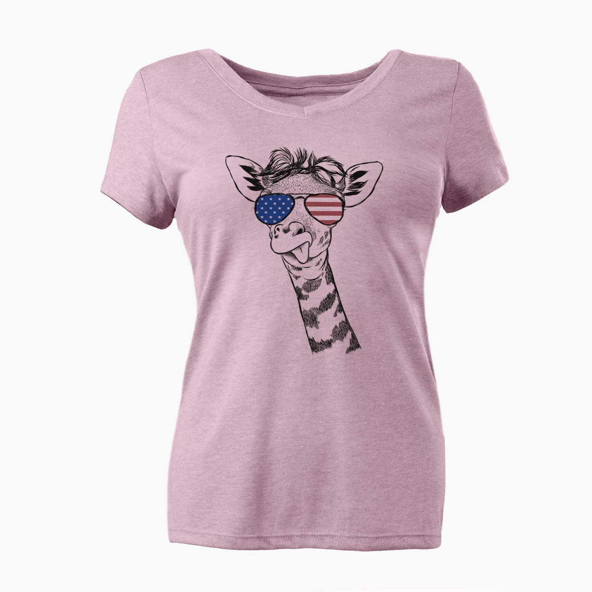 USA Mel the Baby Giraffe - Women's Perfect V-neck Shirt