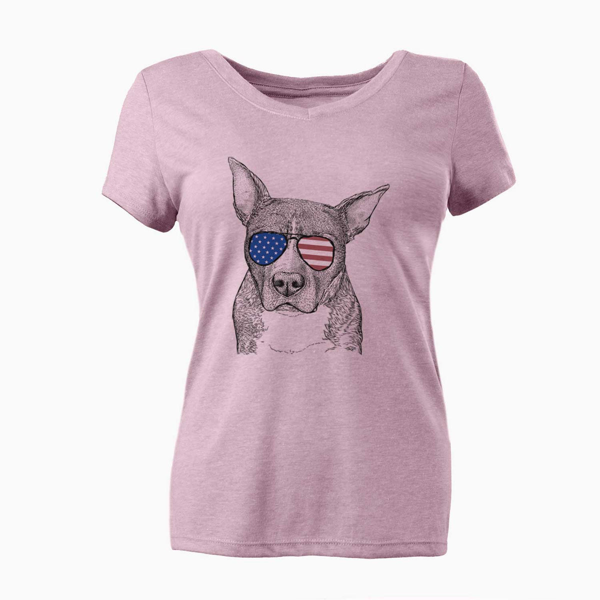 USA Mercy the Pitbull - Women's Perfect V-neck Shirt