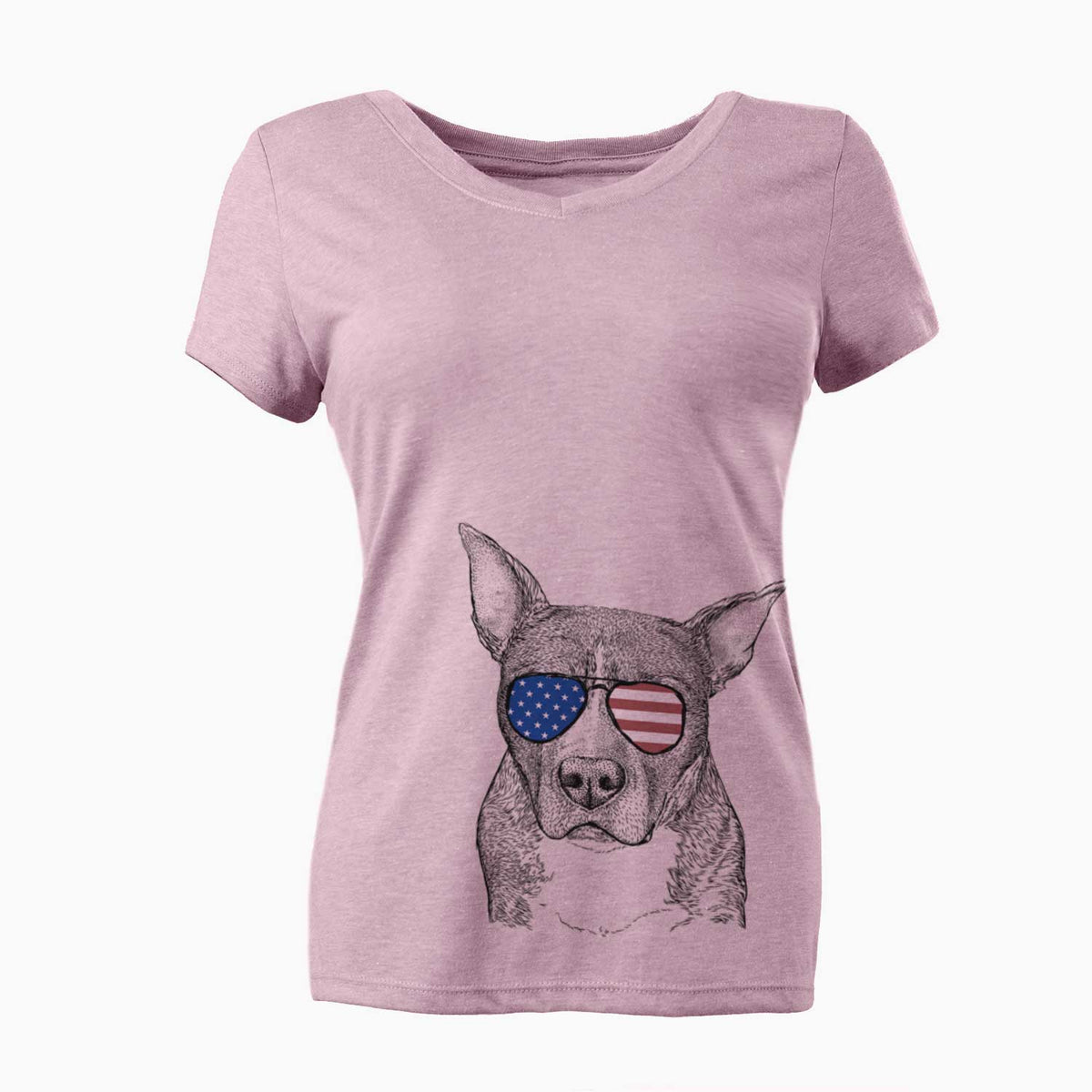 USA Mercy the Pitbull - Women's Perfect V-neck Shirt