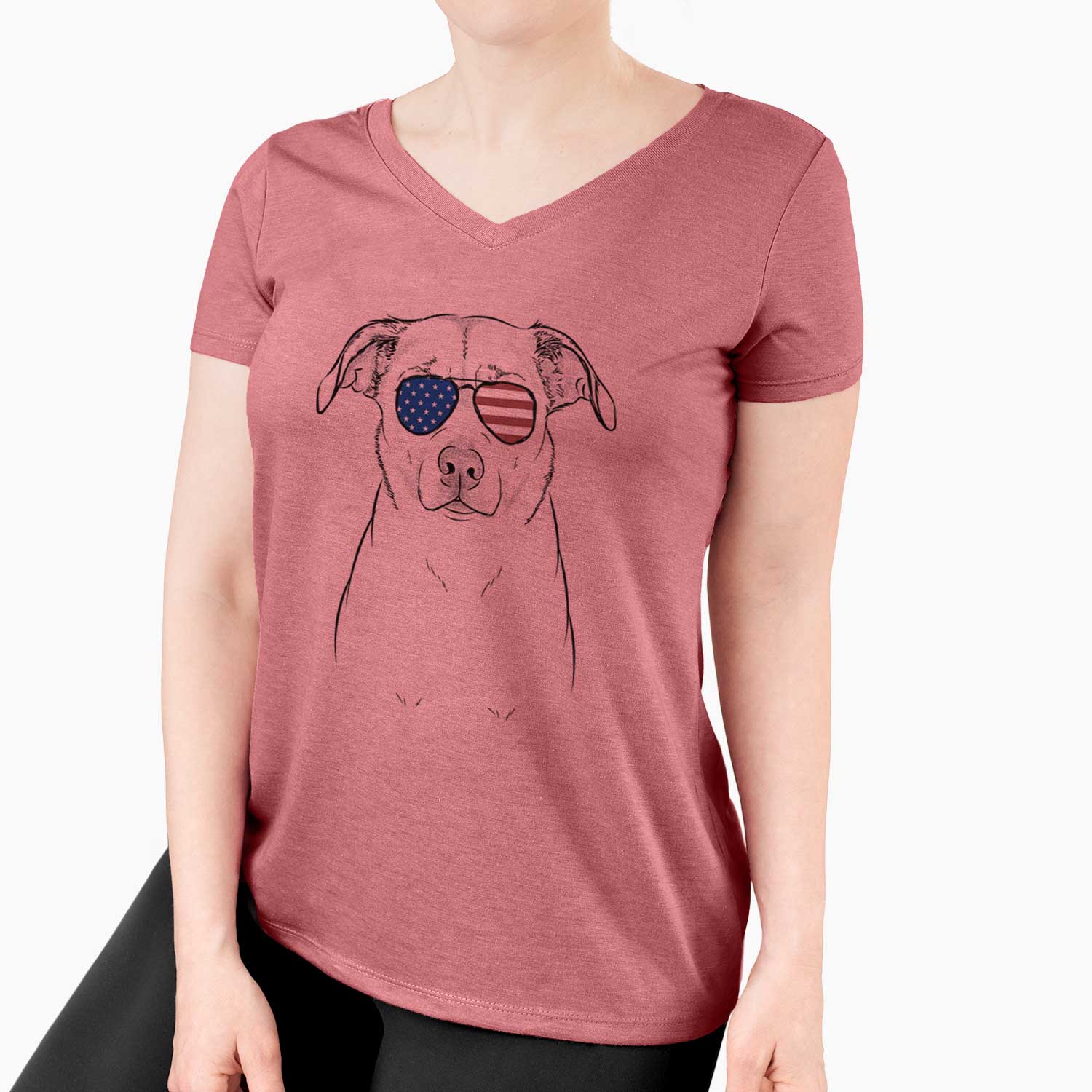 USA Mica the Labrador Pittbull Mix - Women's Perfect V-neck Shirt