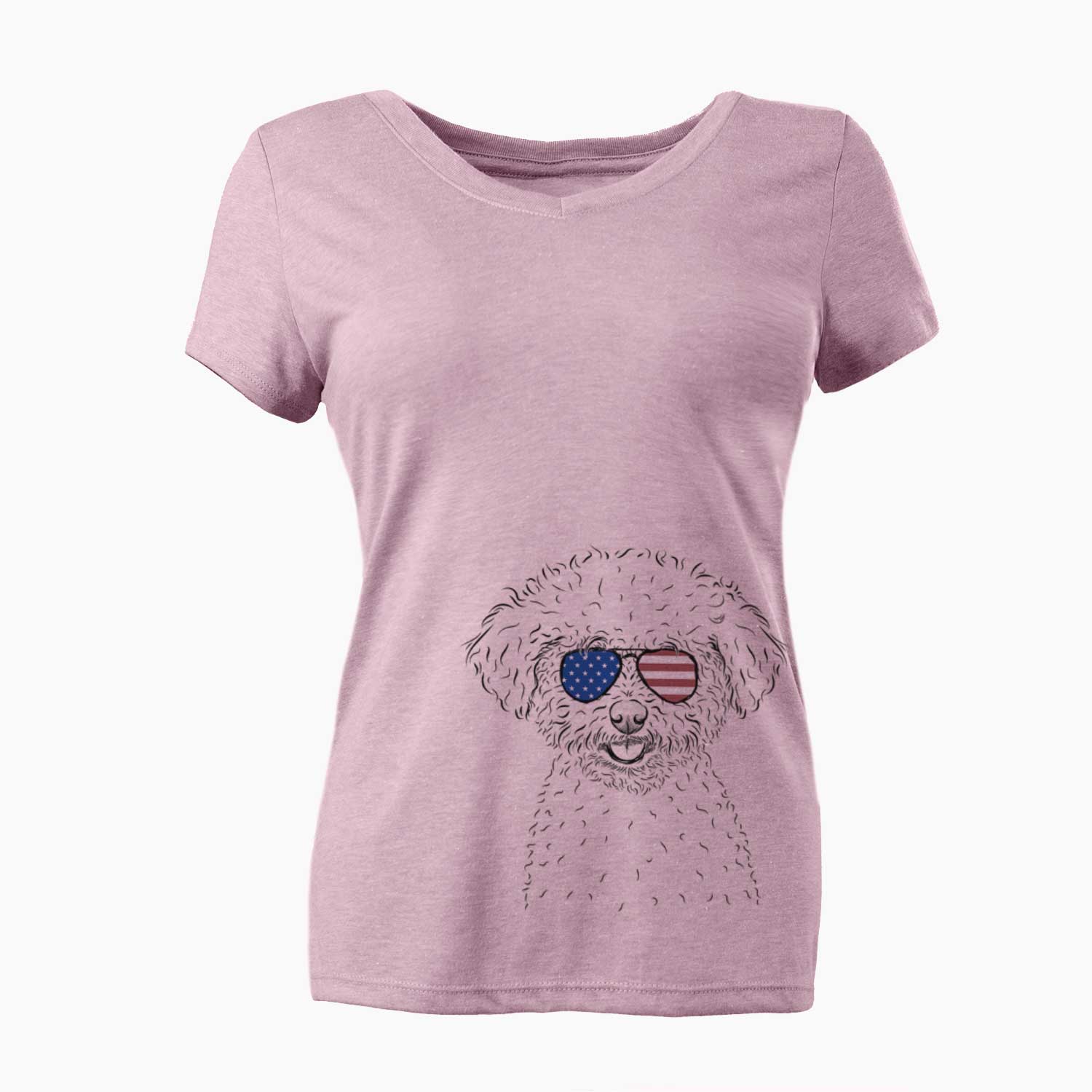 USA Mickey the Bichon Frise - Women's Perfect V-neck Shirt