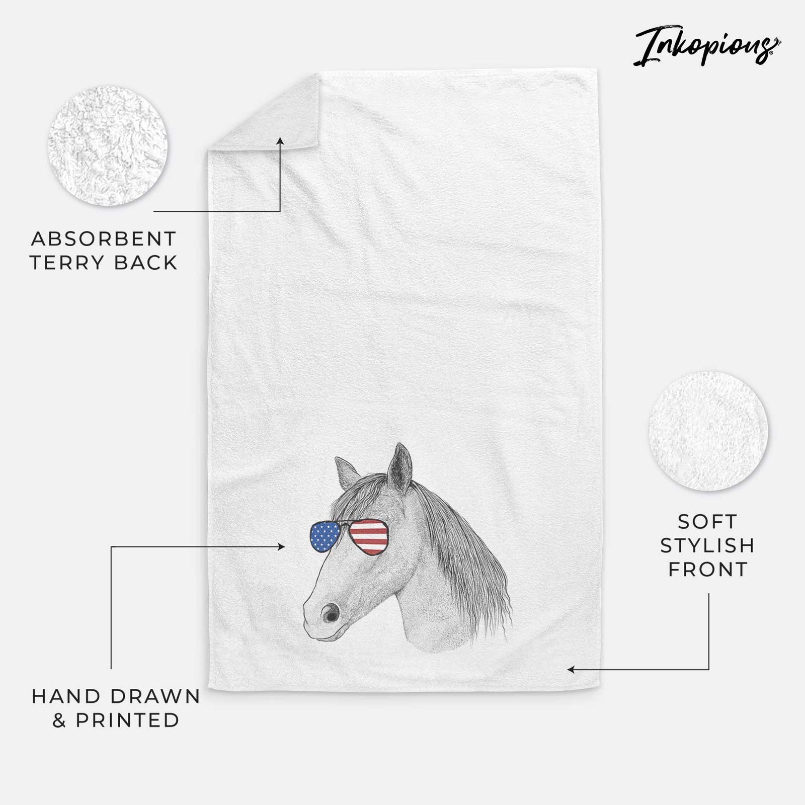 Midnight the Missouri Foxtrotter Horse Decorative Hand Towel