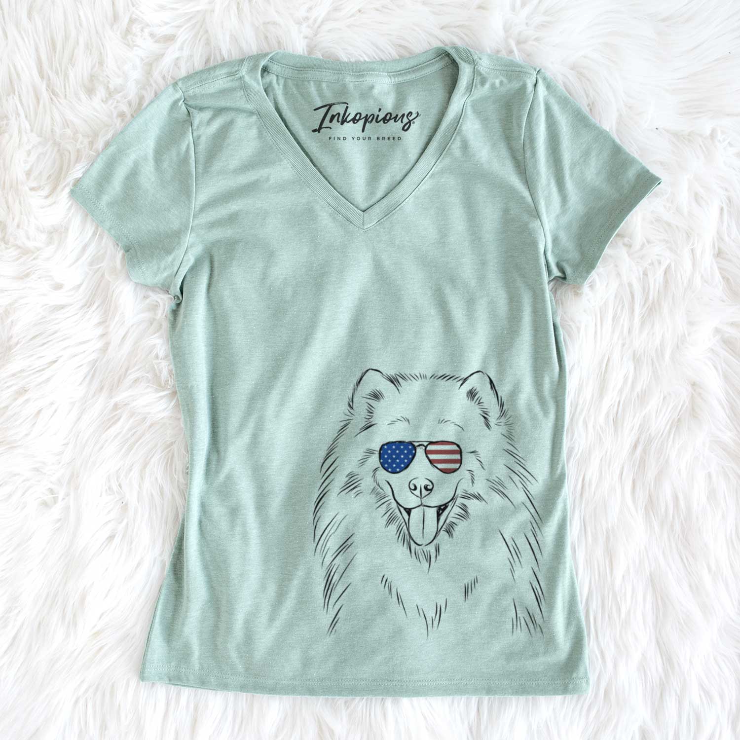 USA Mikko the Samoyed - Women's Perfect V-neck Shirt