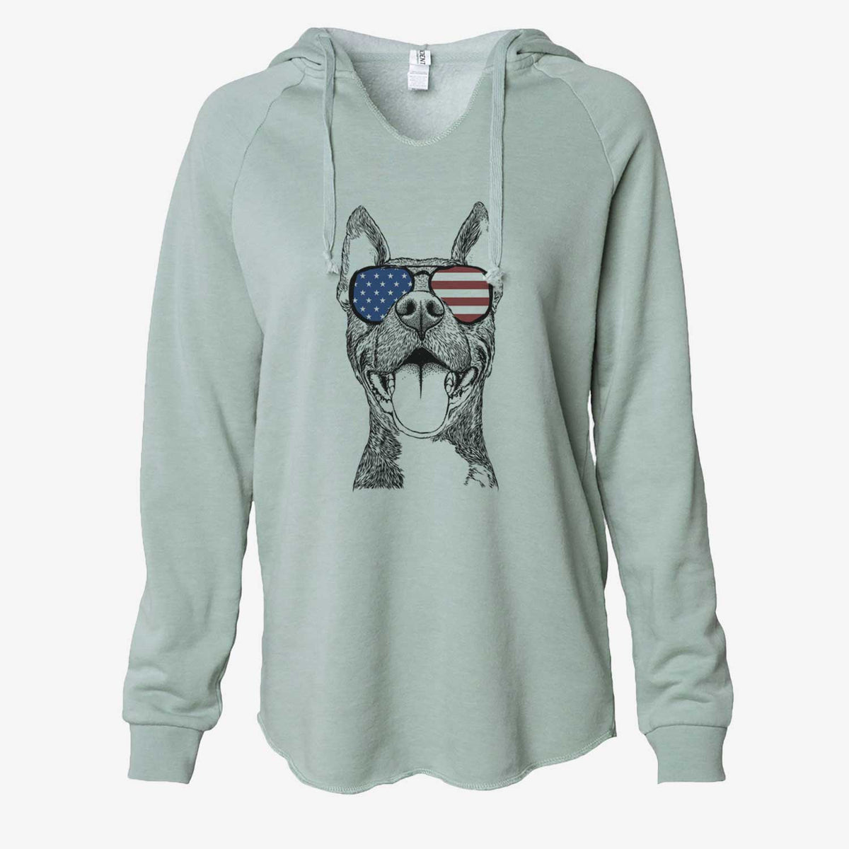 USA Milo the Pitbull Mix - Cali Wave Hooded Sweatshirt