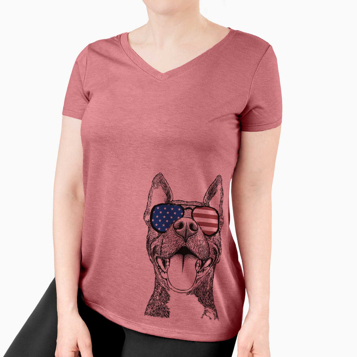 USA Milo the Pitbull Mix - Women's Perfect V-neck Shirt
