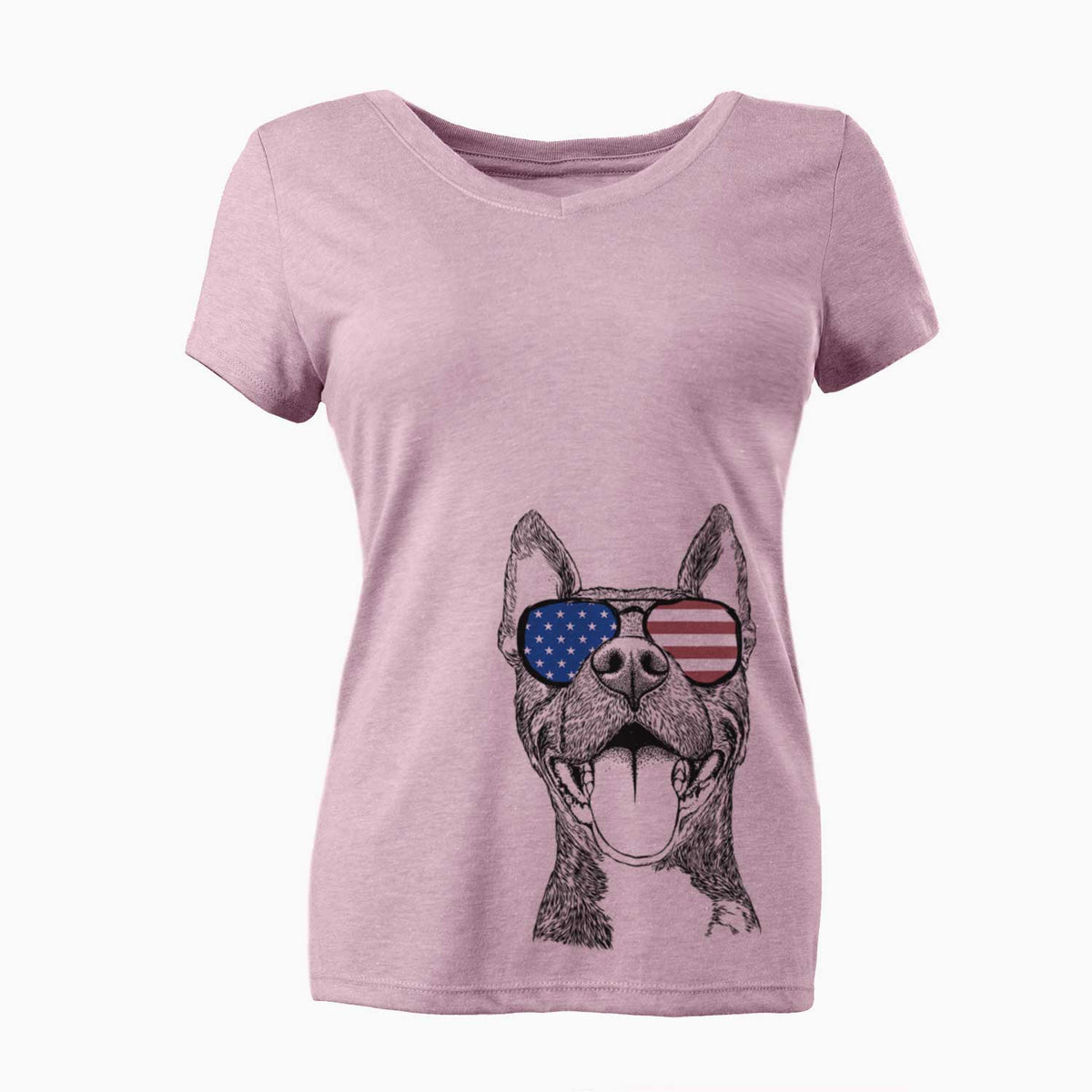 USA Milo the Pitbull Mix - Women's Perfect V-neck Shirt