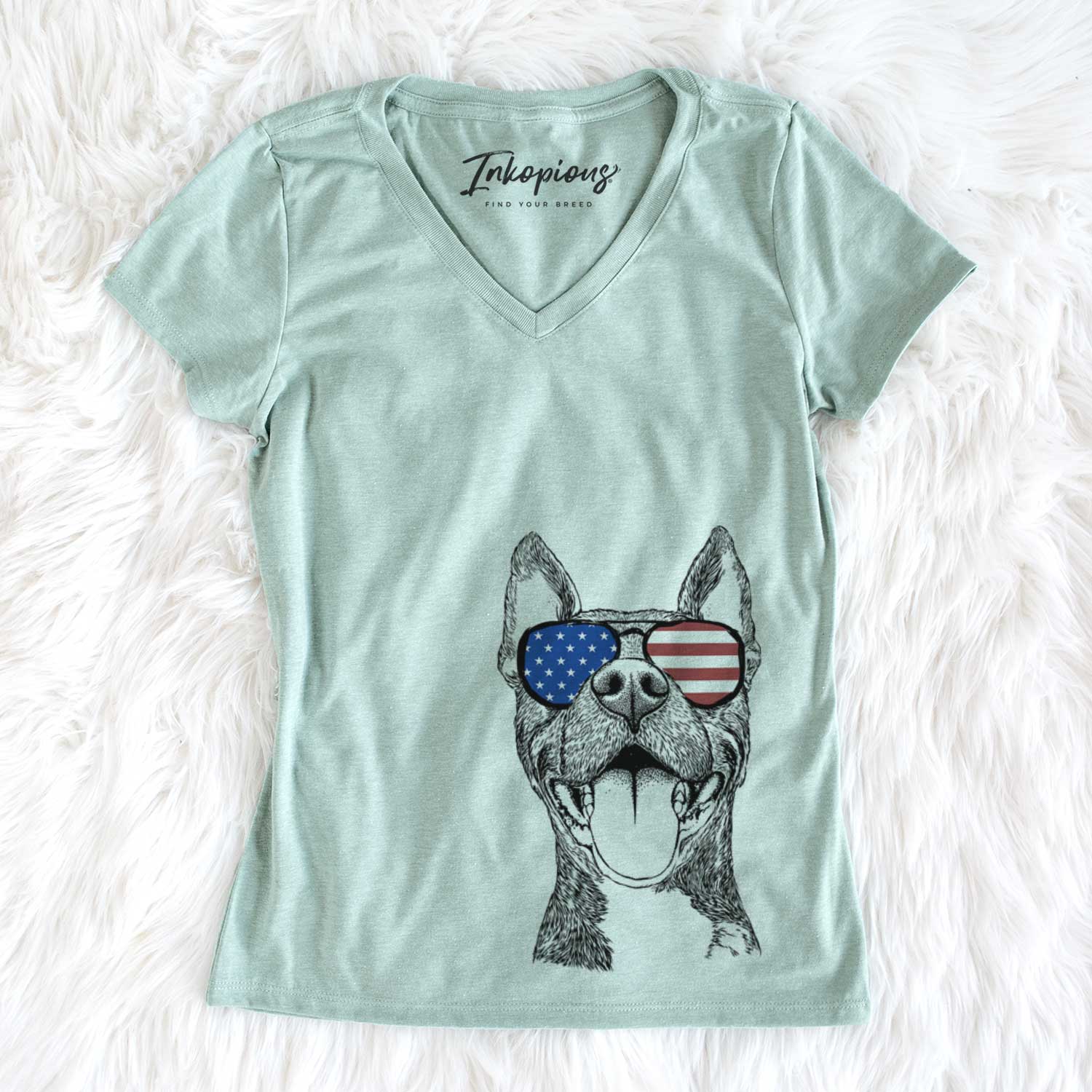 USA Milo the Pitbull Mix - Women's Perfect V-neck Shirt