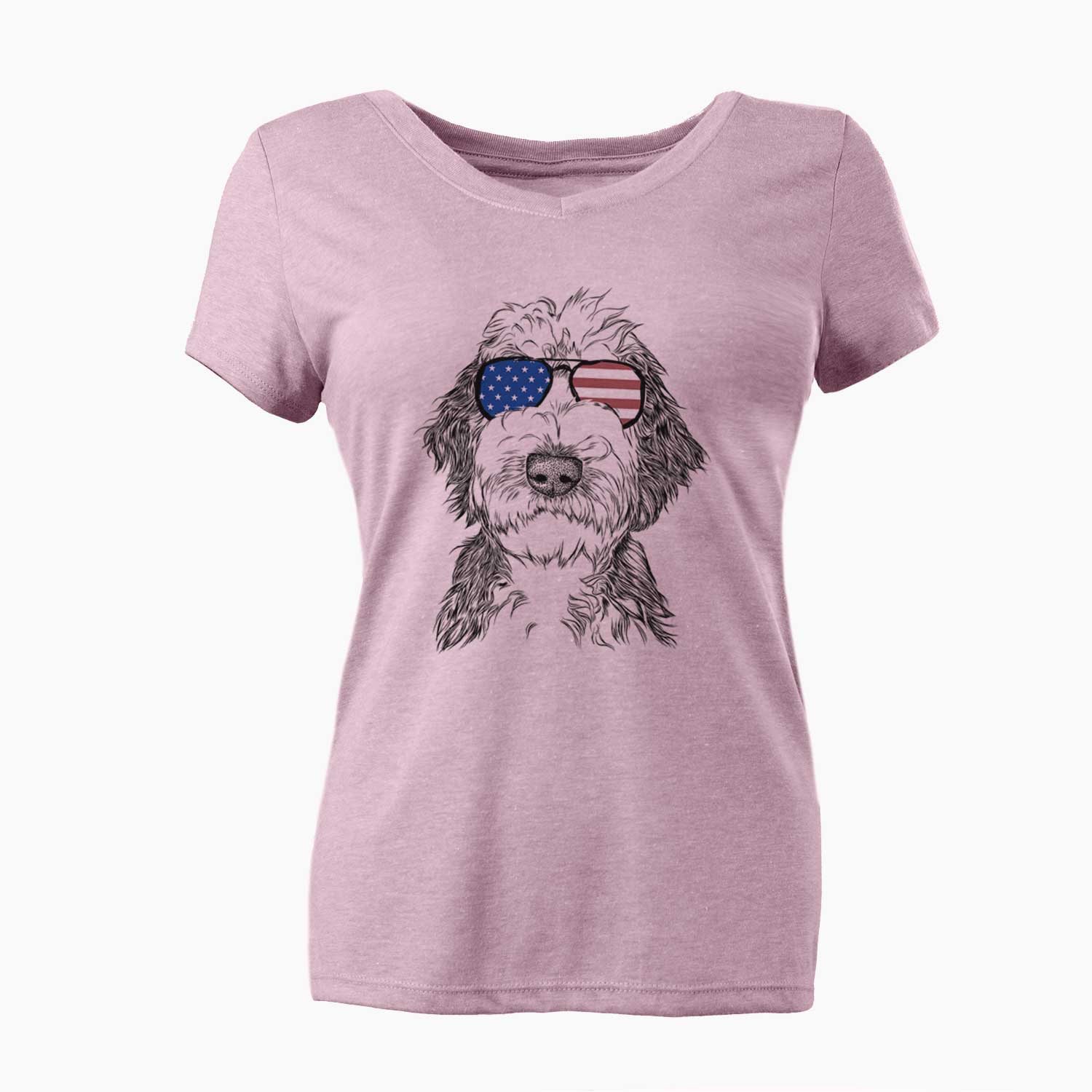 USA Milo Fluff the Sheepadoodle - Women's Perfect V-neck Shirt