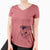 USA Missy Moo the English Bulldog - Women's Perfect V-neck Shirt