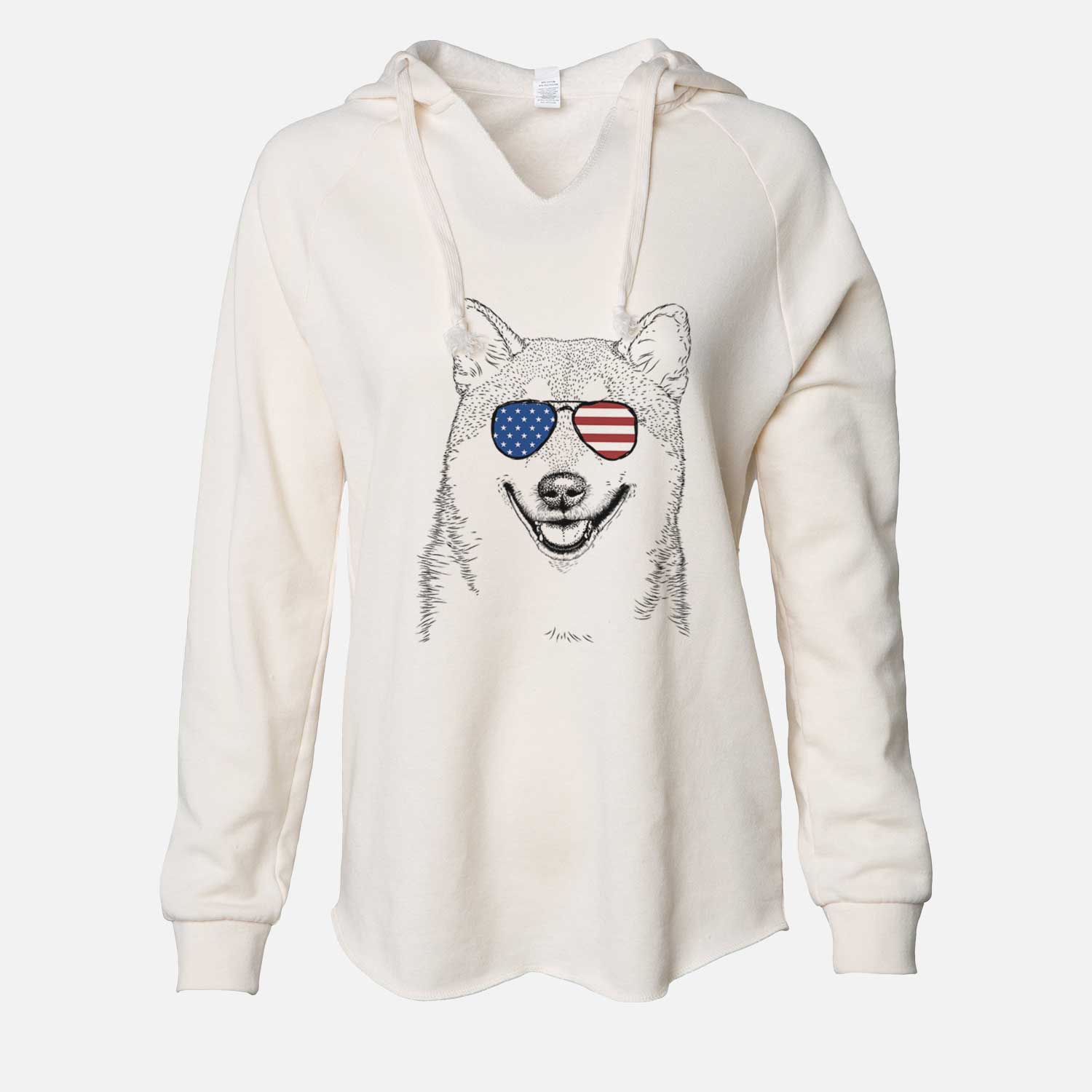 USA Mitsu the Shiba Inu - Cali Wave Hooded Sweatshirt