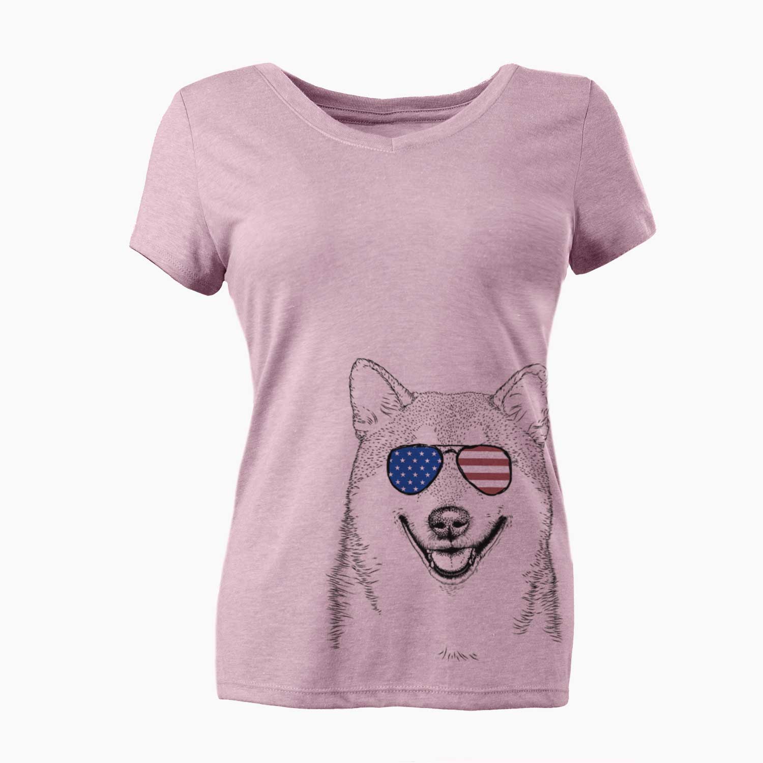 USA Mitsu the Shiba Inu - Women's Perfect V-neck Shirt