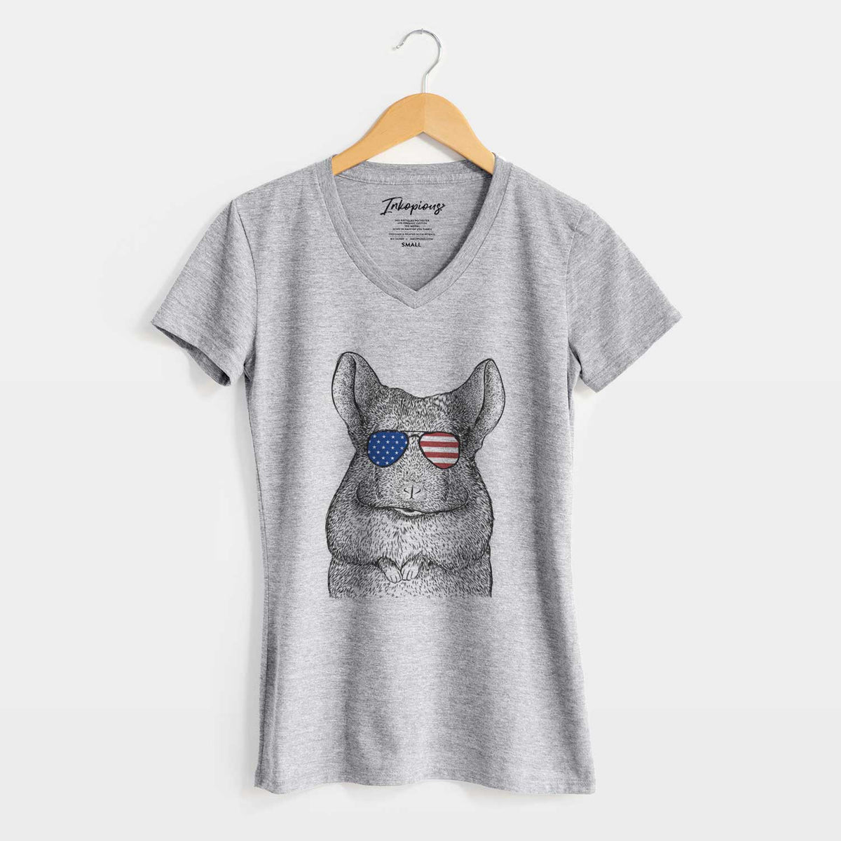 USA Mojo the Chinchilla - Women&#39;s Perfect V-neck Shirt