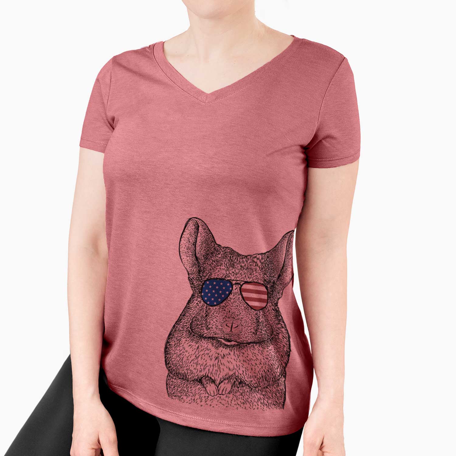 USA Mojo the Chinchilla - Women's Perfect V-neck Shirt