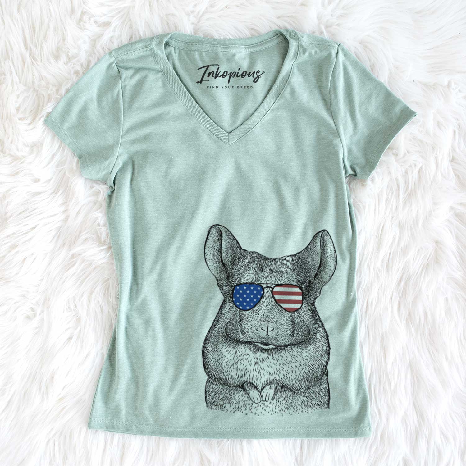 USA Mojo the Chinchilla - Women's Perfect V-neck Shirt