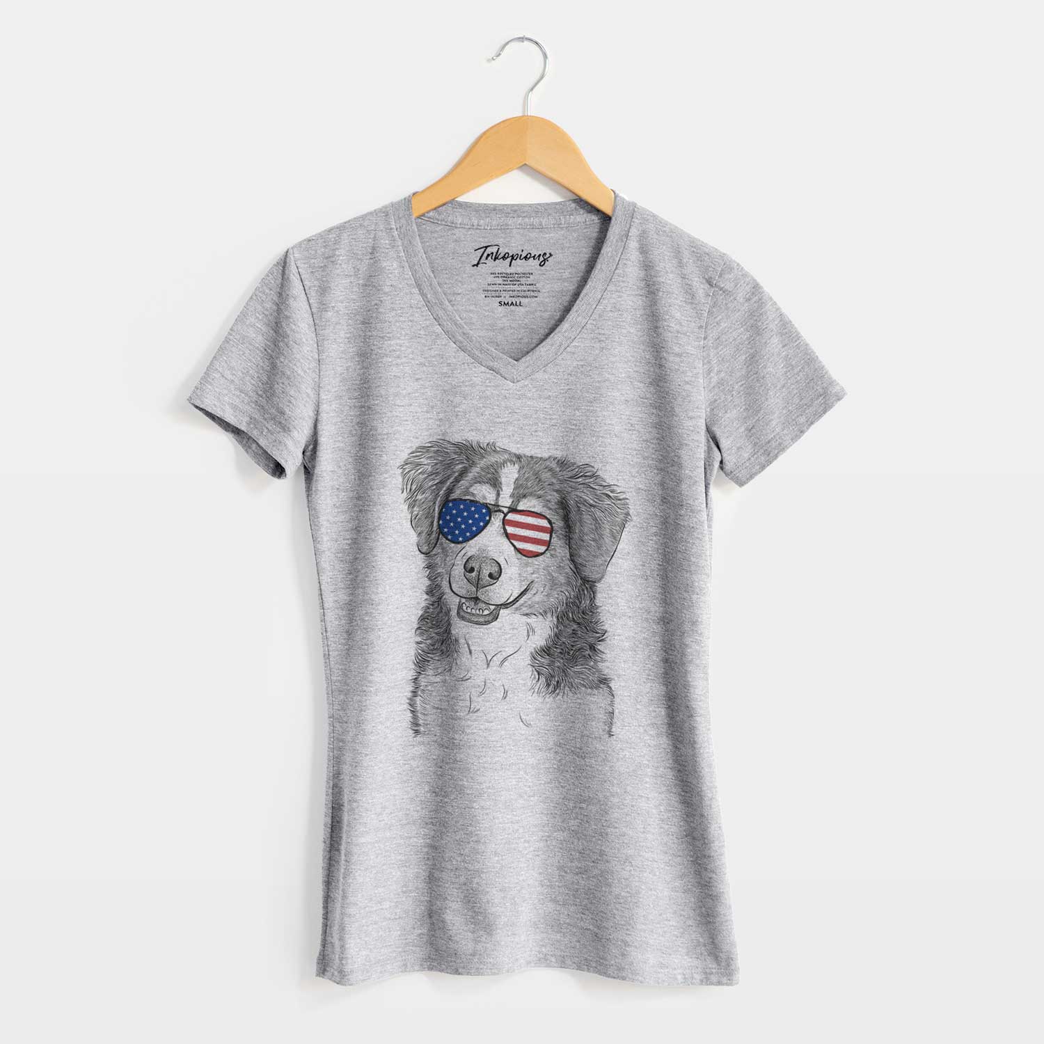 USA Molly the Miniature Bernedoodle - Women's Perfect V-neck Shirt