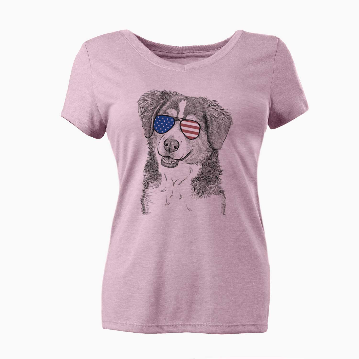 USA Molly the Miniature Bernedoodle - Women's Perfect V-neck Shirt